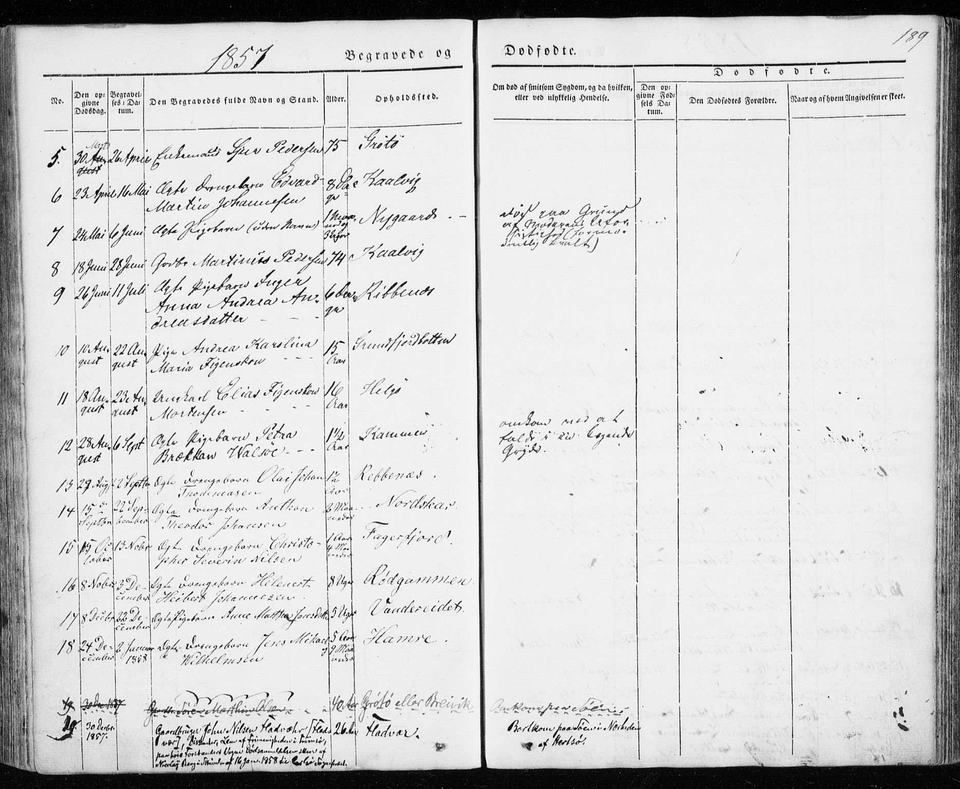 Karlsøy sokneprestembete, SATØ/S-1299/H/Ha/Haa/L0009kirke: Parish register (official) no. 9, 1838-1867, p. 189