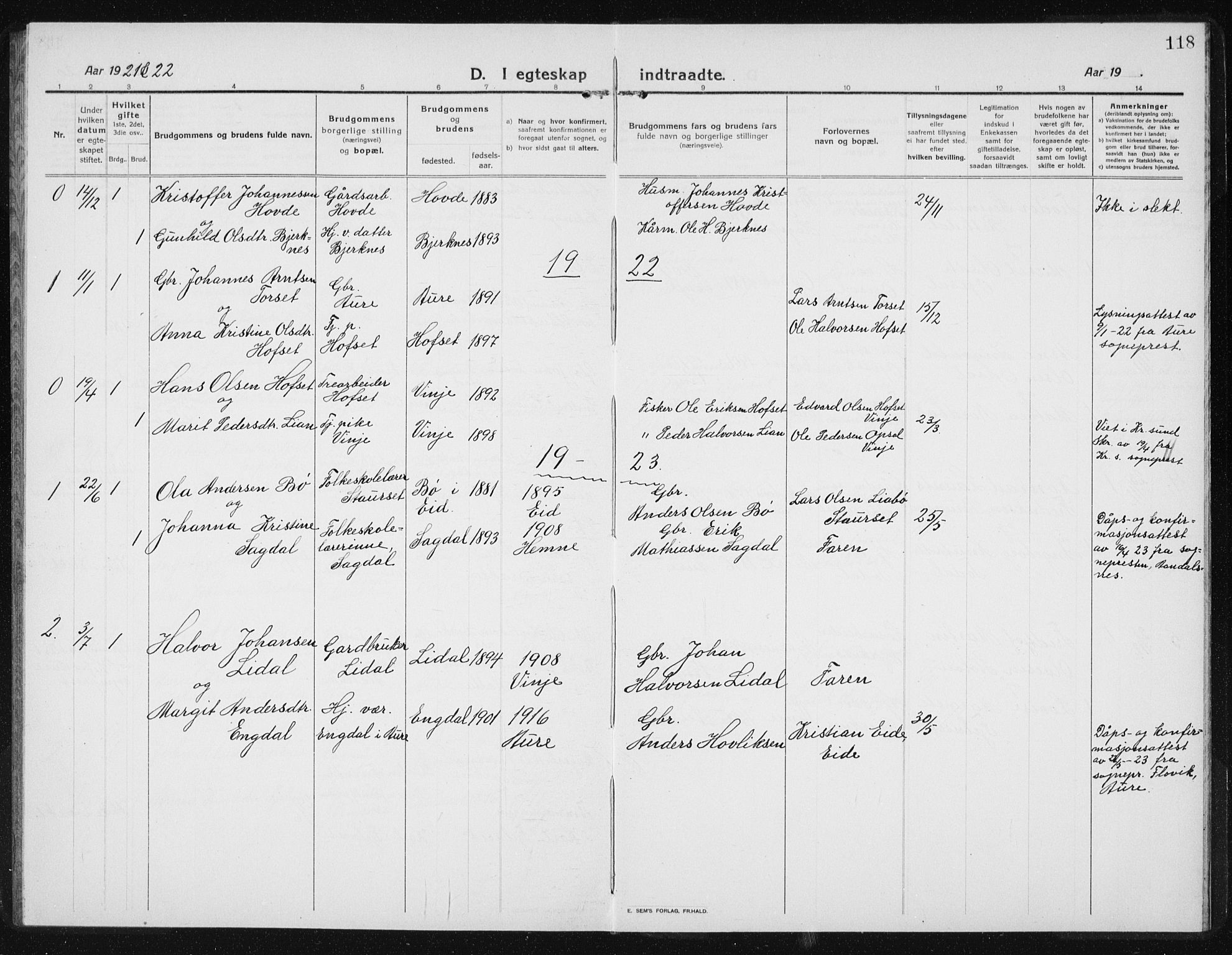 Ministerialprotokoller, klokkerbøker og fødselsregistre - Sør-Trøndelag, SAT/A-1456/631/L0515: Parish register (copy) no. 631C03, 1913-1939, p. 118