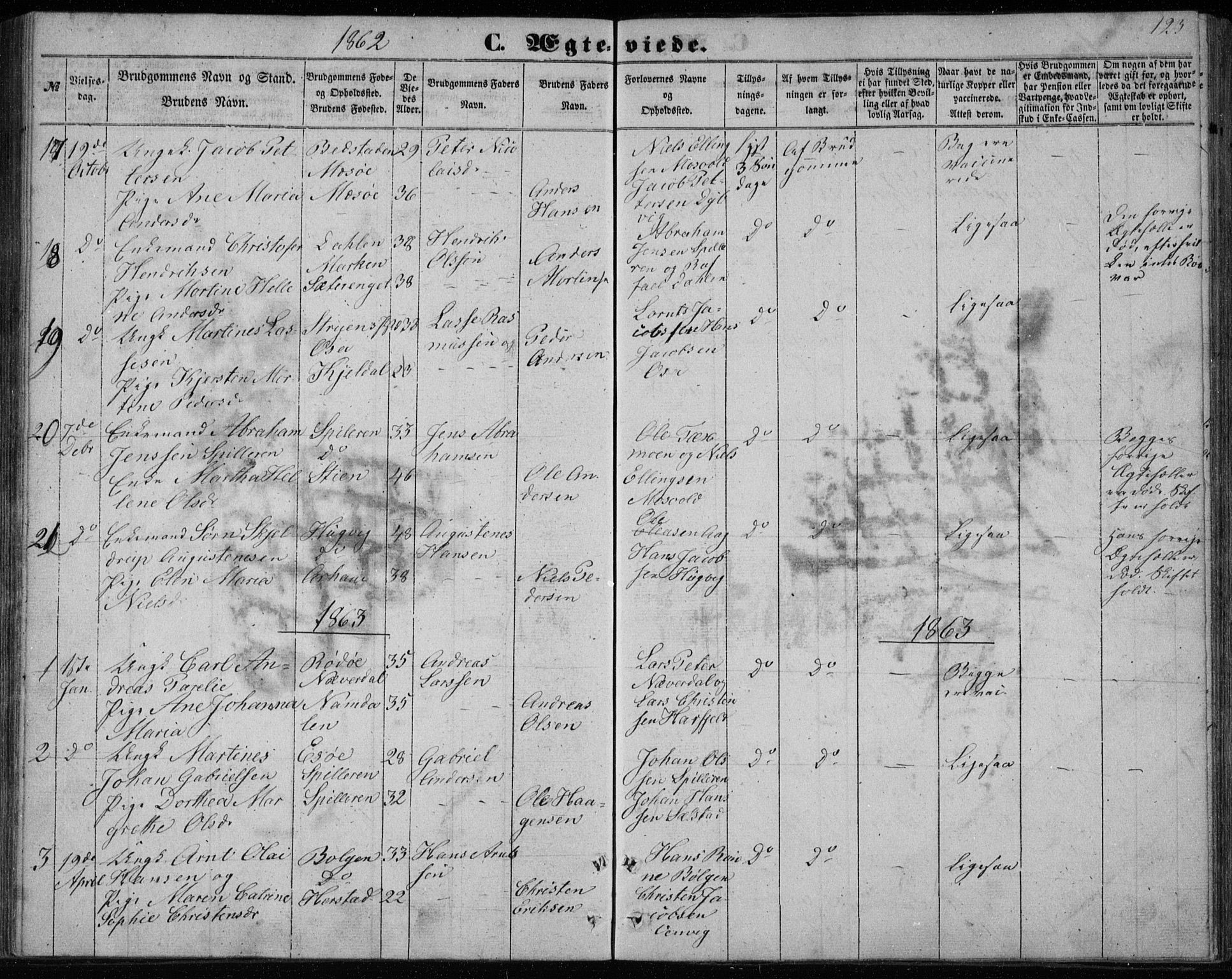 Ministerialprotokoller, klokkerbøker og fødselsregistre - Nordland, SAT/A-1459/843/L0633: Parish register (copy) no. 843C02, 1853-1873, p. 123
