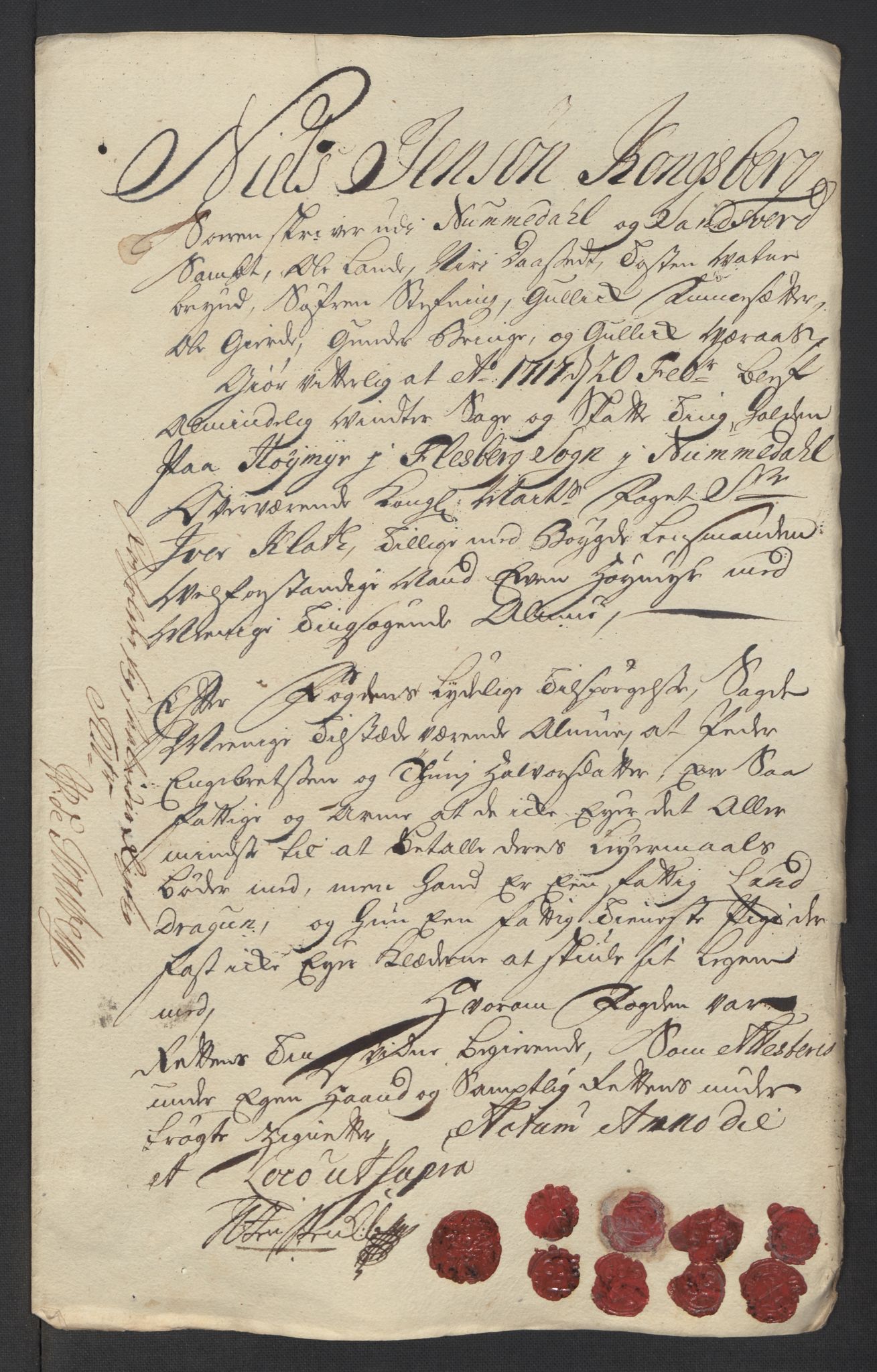 Rentekammeret inntil 1814, Reviderte regnskaper, Fogderegnskap, AV/RA-EA-4092/R24/L1592: Fogderegnskap Numedal og Sandsvær, 1716, p. 283