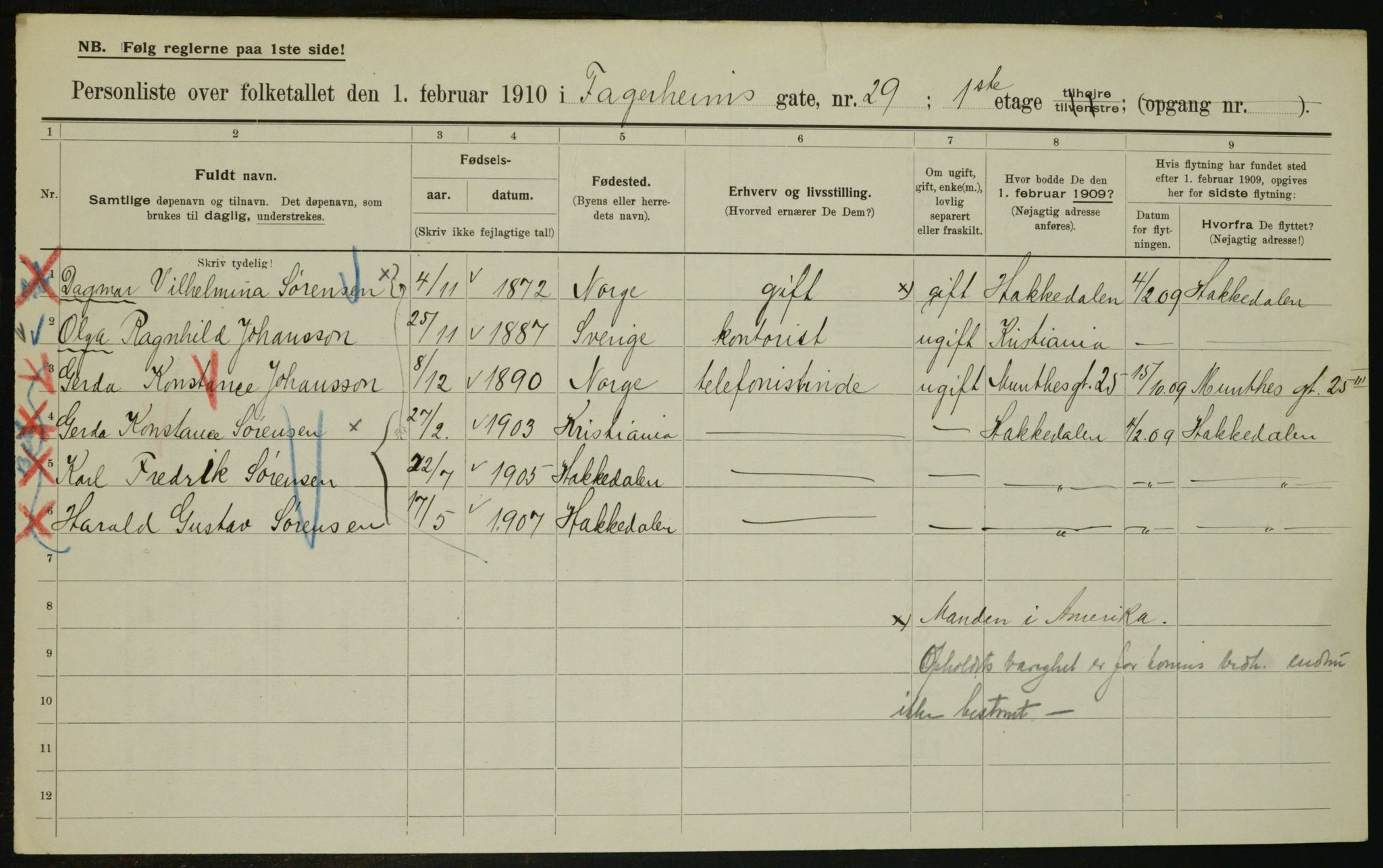 OBA, Municipal Census 1910 for Kristiania, 1910, p. 21785