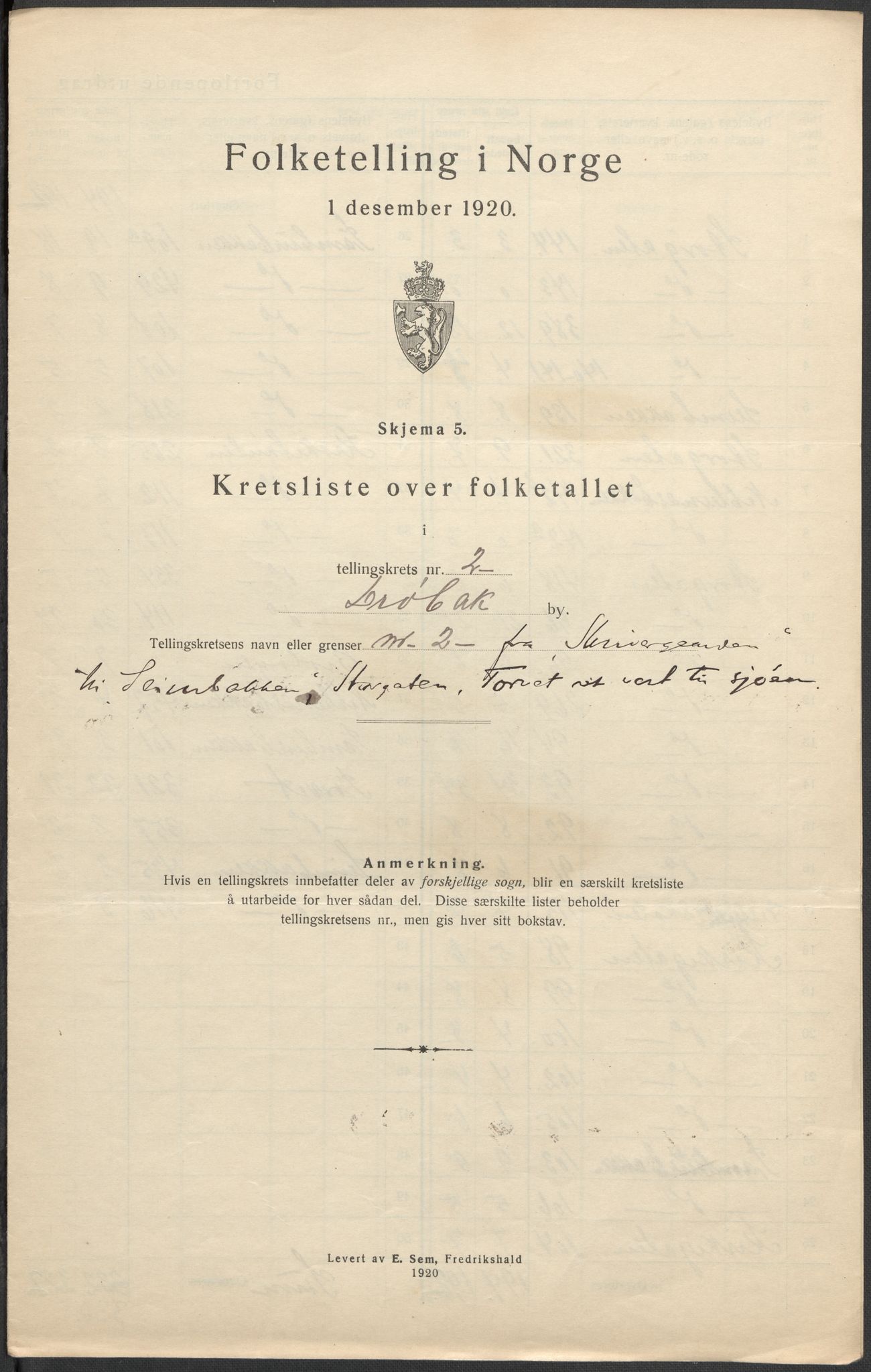 SAO, 1920 census for Drøbak, 1920, p. 9