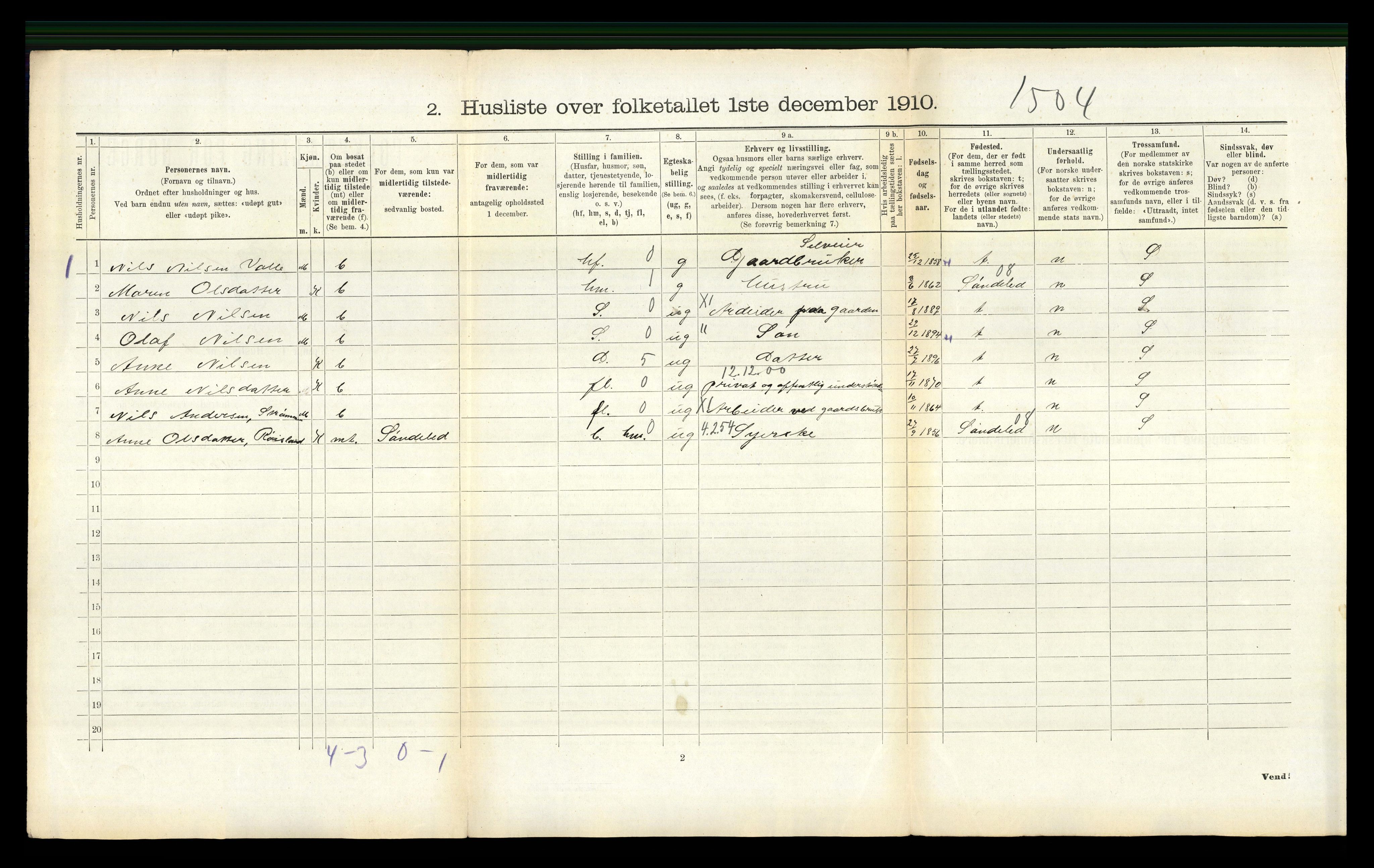 RA, 1910 census for Holt, 1910, p. 319