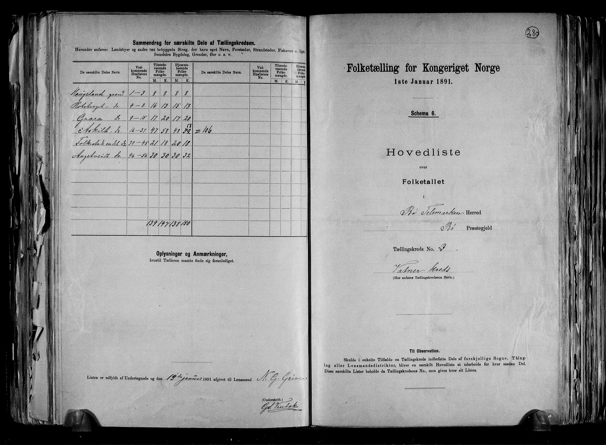 RA, 1891 census for 0821 Bø, 1891, p. 8