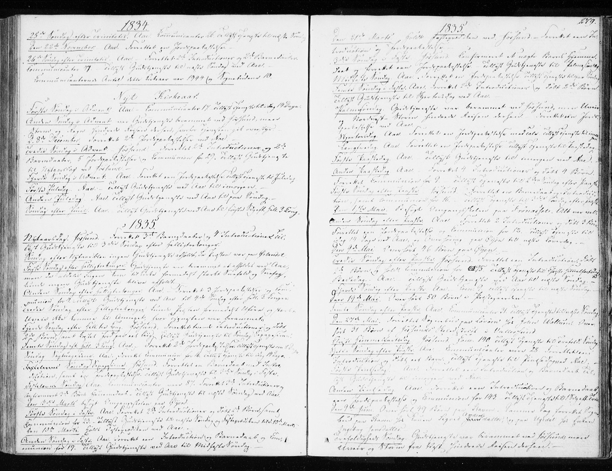 Ministerialprotokoller, klokkerbøker og fødselsregistre - Sør-Trøndelag, AV/SAT-A-1456/655/L0676: Parish register (official) no. 655A05, 1830-1847, p. 279
