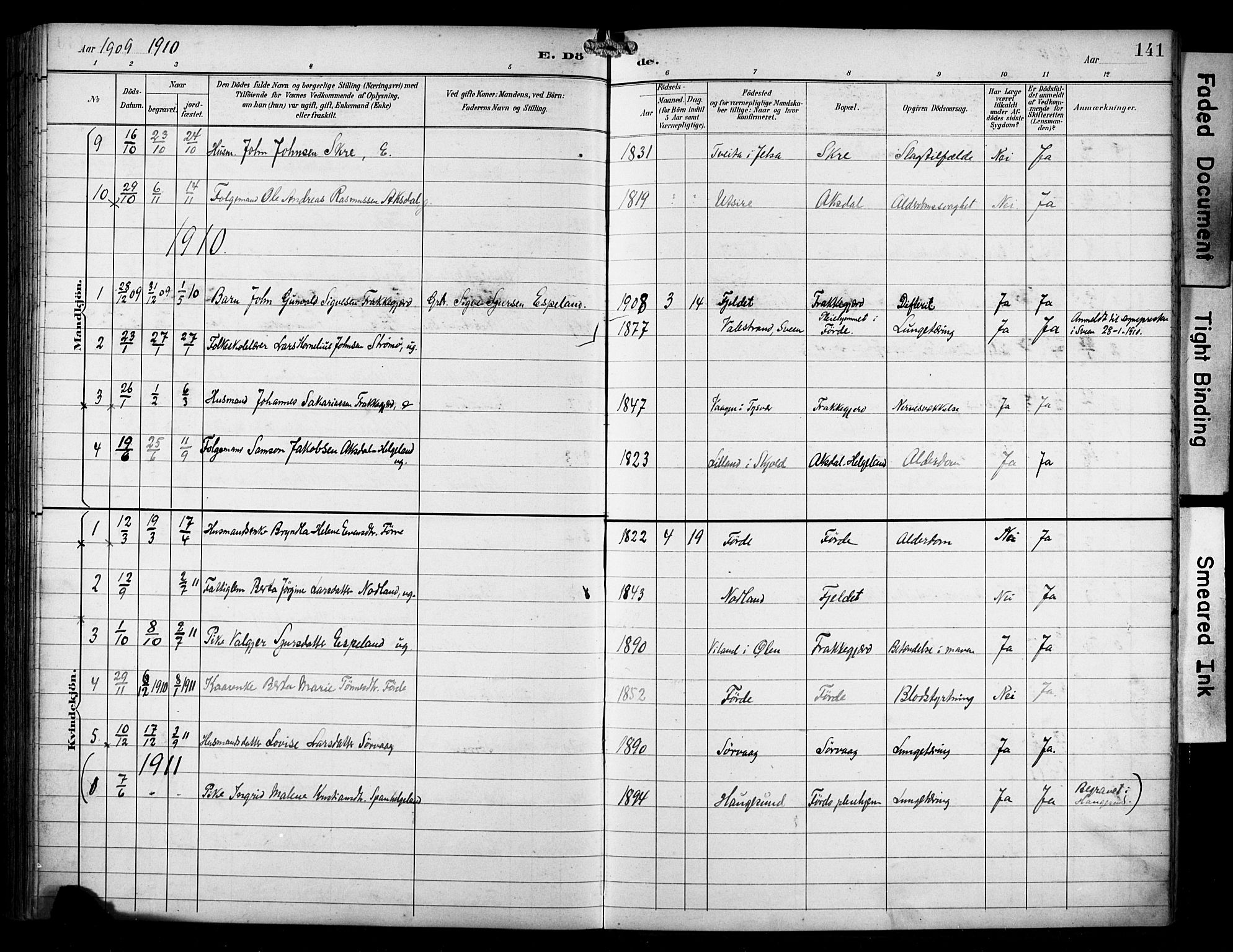 Avaldsnes sokneprestkontor, SAST/A -101851/H/Ha/Haa/L0016: Parish register (official) no. A 16, 1893-1918, p. 141