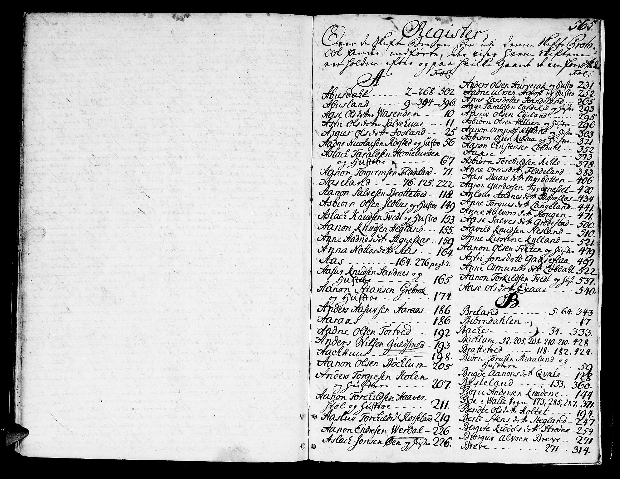 Setesdal sorenskriveri, SAK/1221-0011/H/Hc/L0006: Skifteprotokoll nr 6 med register, 1744-1755, p. 564b-565a