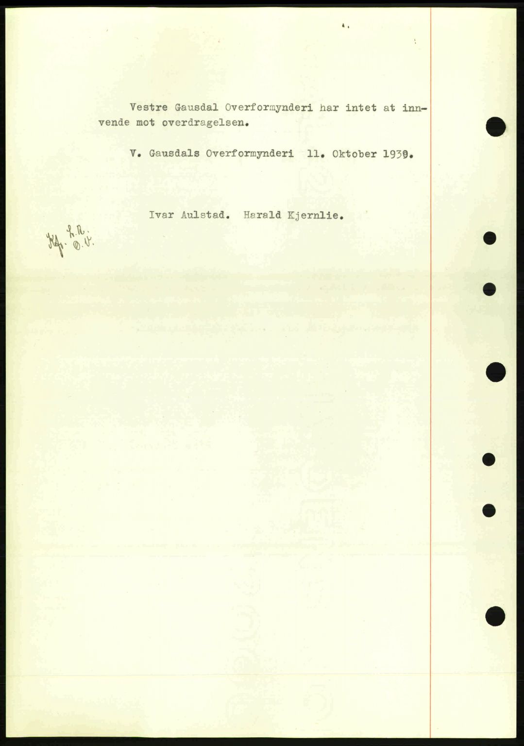Sør-Gudbrandsdal tingrett, SAH/TING-004/H/Hb/Hbd/L0009: Mortgage book no. A9, 1941-1941, Diary no: : 1484/1941