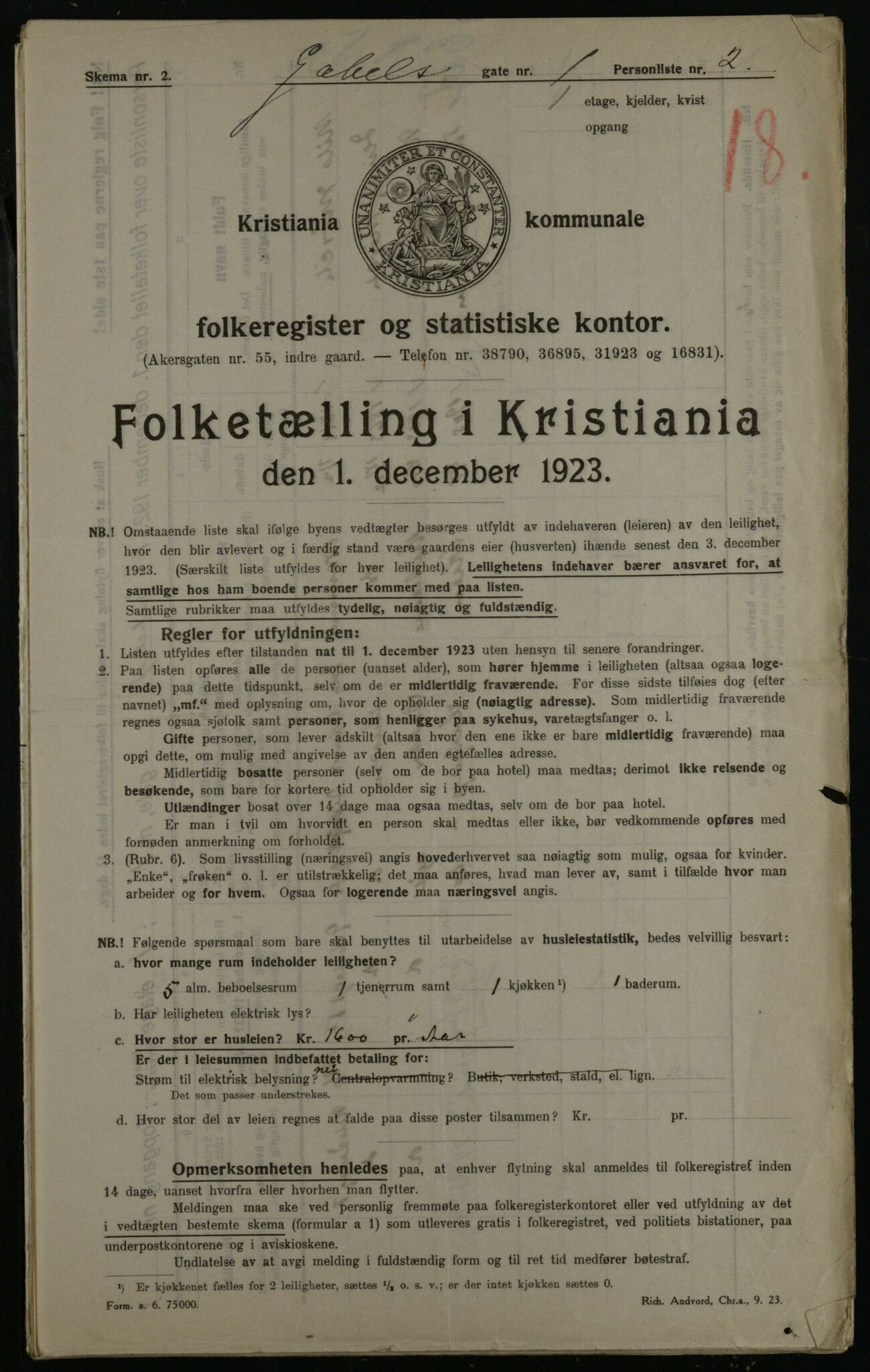 OBA, Municipal Census 1923 for Kristiania, 1923, p. 31984