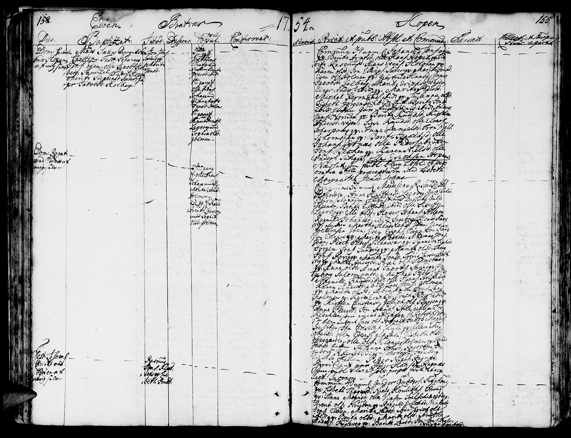 Ministerialprotokoller, klokkerbøker og fødselsregistre - Møre og Romsdal, AV/SAT-A-1454/581/L0931: Parish register (official) no. 581A01, 1751-1765, p. 154-155