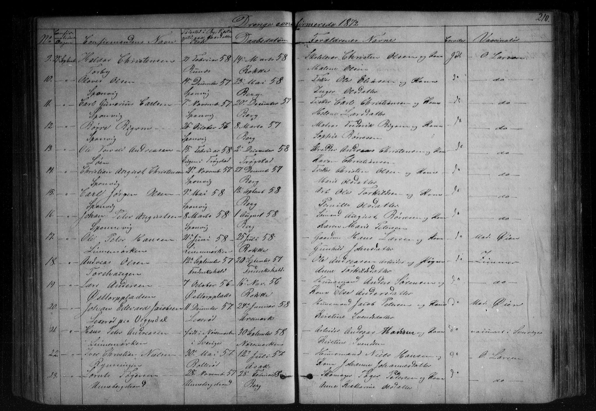 Berg prestekontor Kirkebøker, AV/SAO-A-10902/F/Fa/L0005: Parish register (official) no. I 5, 1861-1877, p. 210