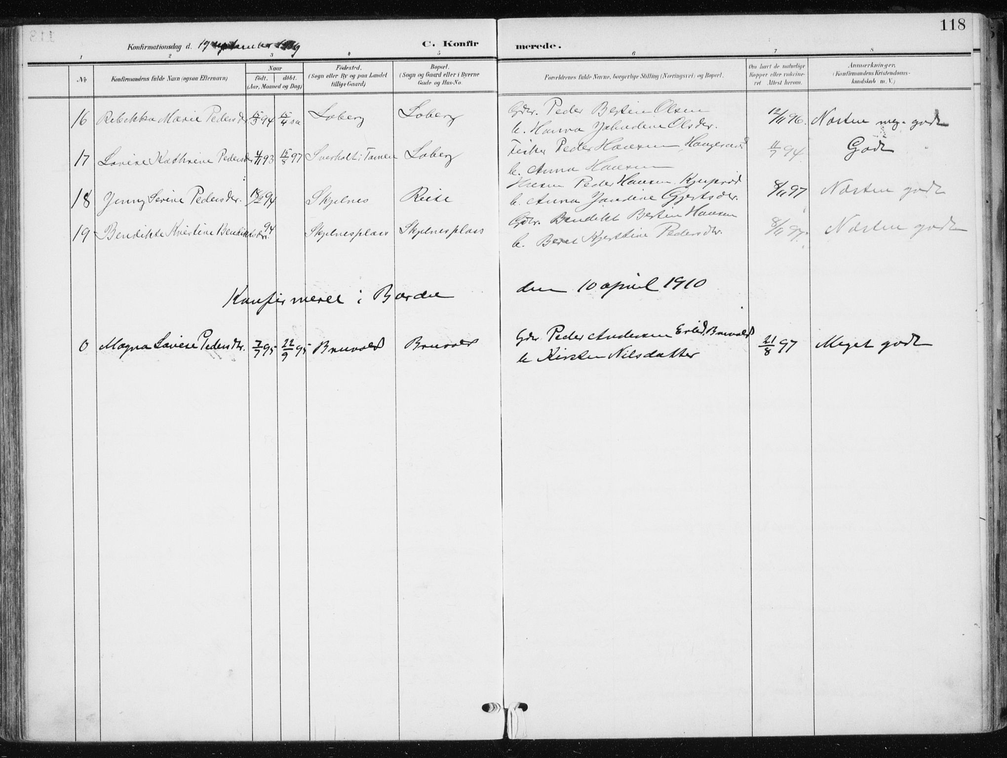 Salangen sokneprestembete, SATØ/S-1324/H/Ha/L0002kirke: Parish register (official) no. 2, 1902-1911, p. 118