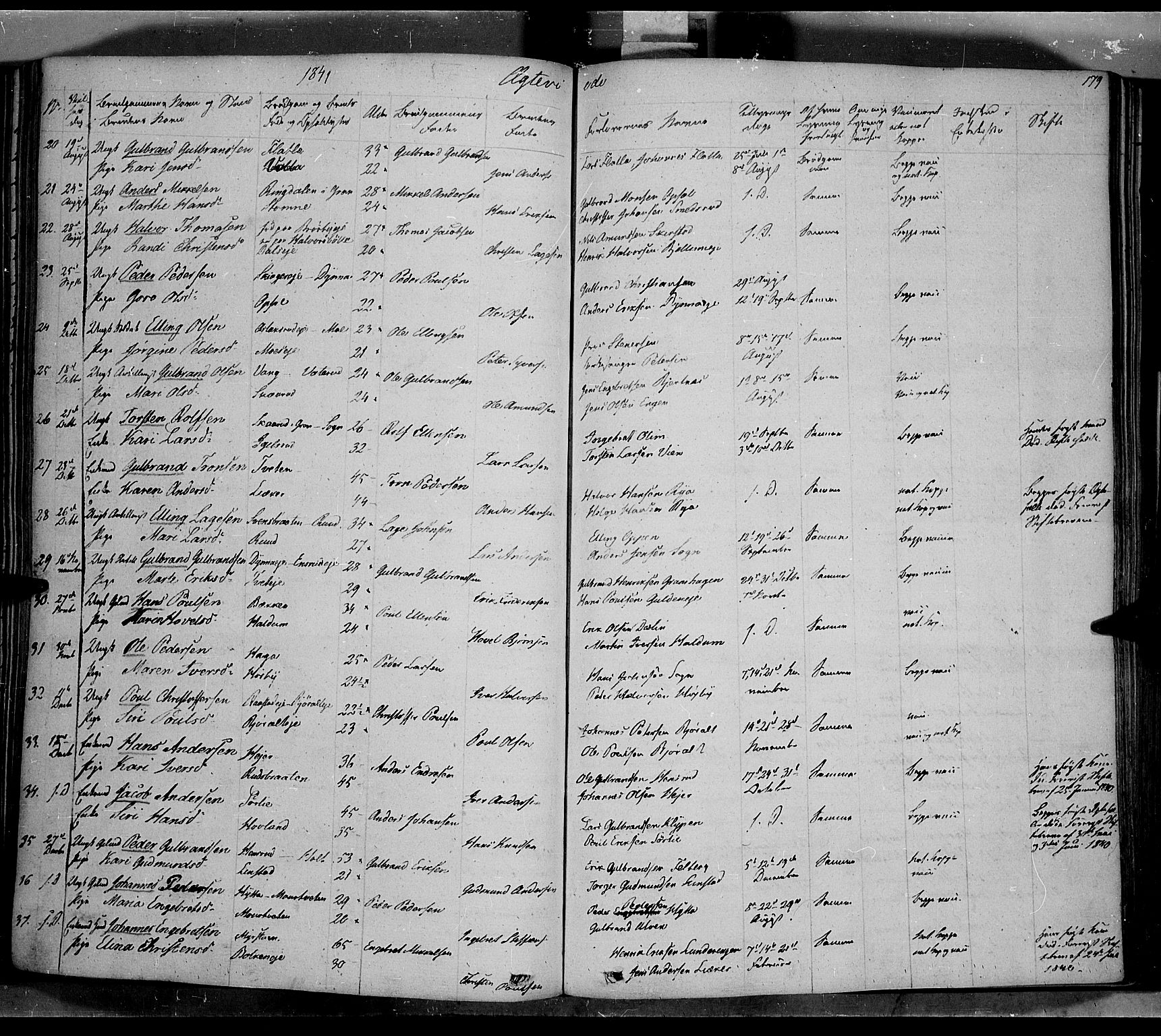Jevnaker prestekontor, SAH/PREST-116/H/Ha/Haa/L0006: Parish register (official) no. 6, 1837-1857, p. 179