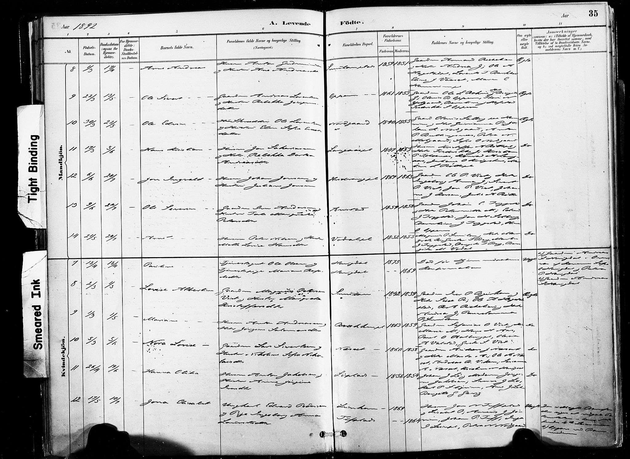 Ministerialprotokoller, klokkerbøker og fødselsregistre - Nord-Trøndelag, SAT/A-1458/735/L0351: Parish register (official) no. 735A10, 1884-1908, p. 35