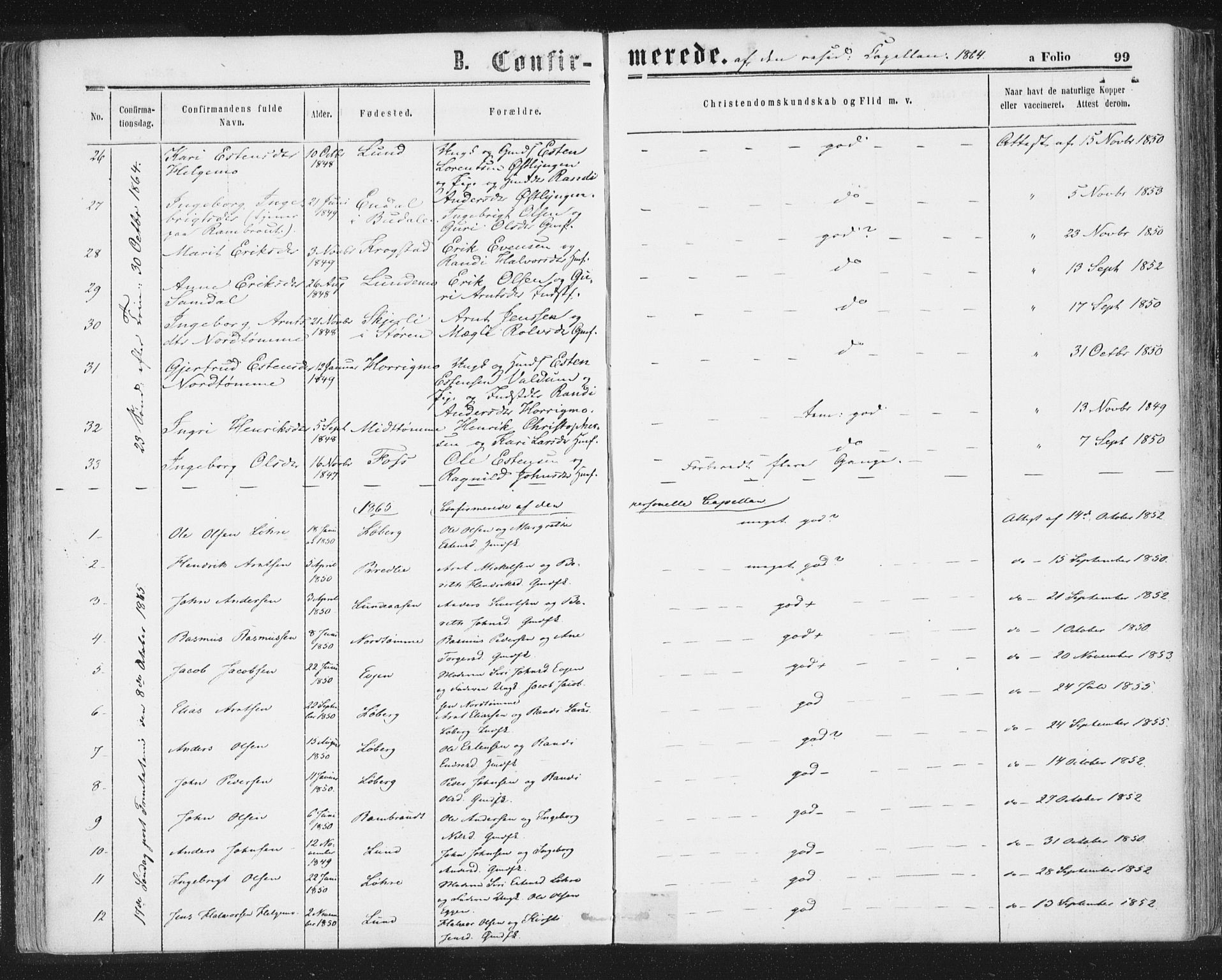 Ministerialprotokoller, klokkerbøker og fødselsregistre - Sør-Trøndelag, AV/SAT-A-1456/692/L1104: Parish register (official) no. 692A04, 1862-1878, p. 99