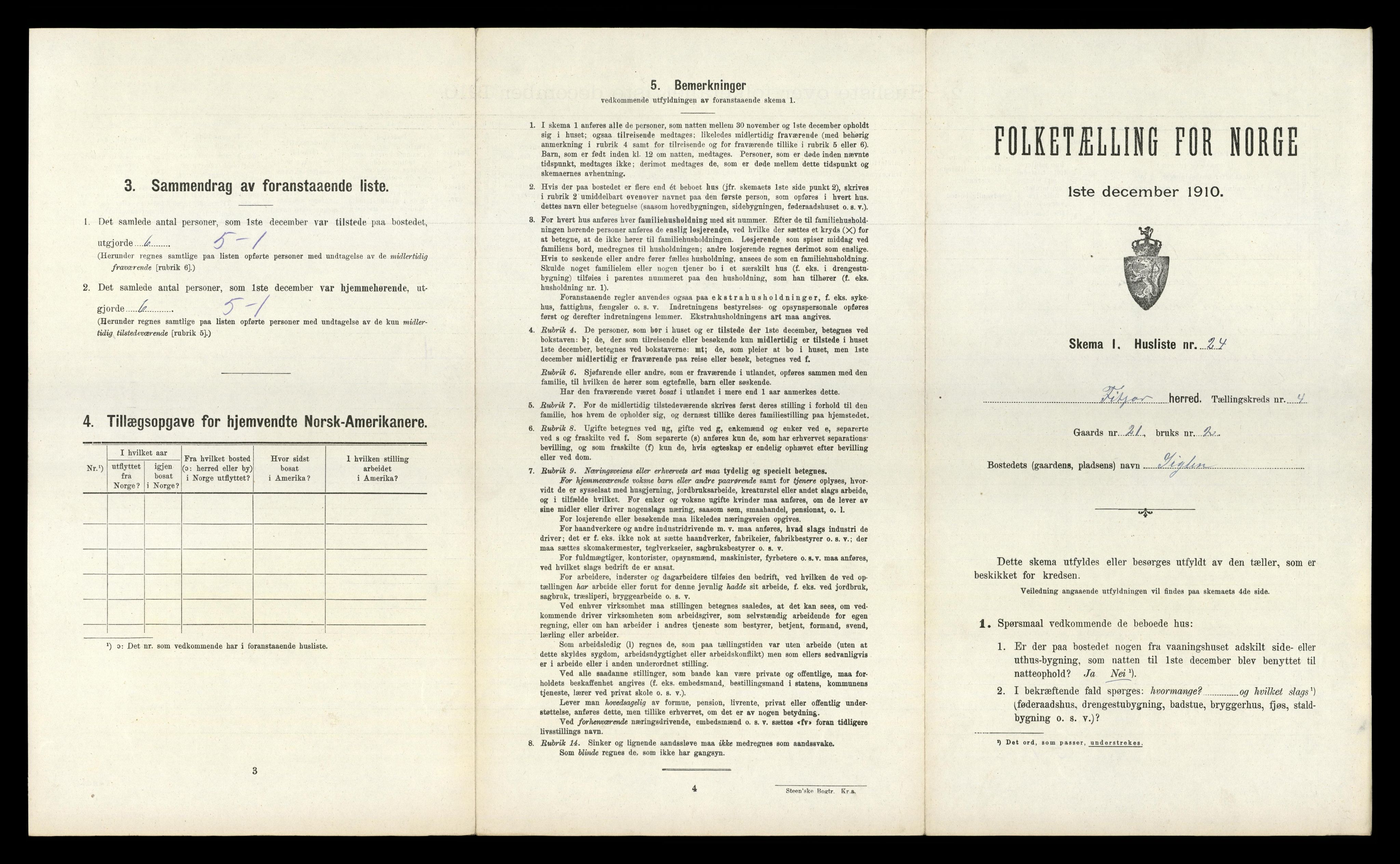 RA, 1910 census for Fitjar, 1910, p. 303