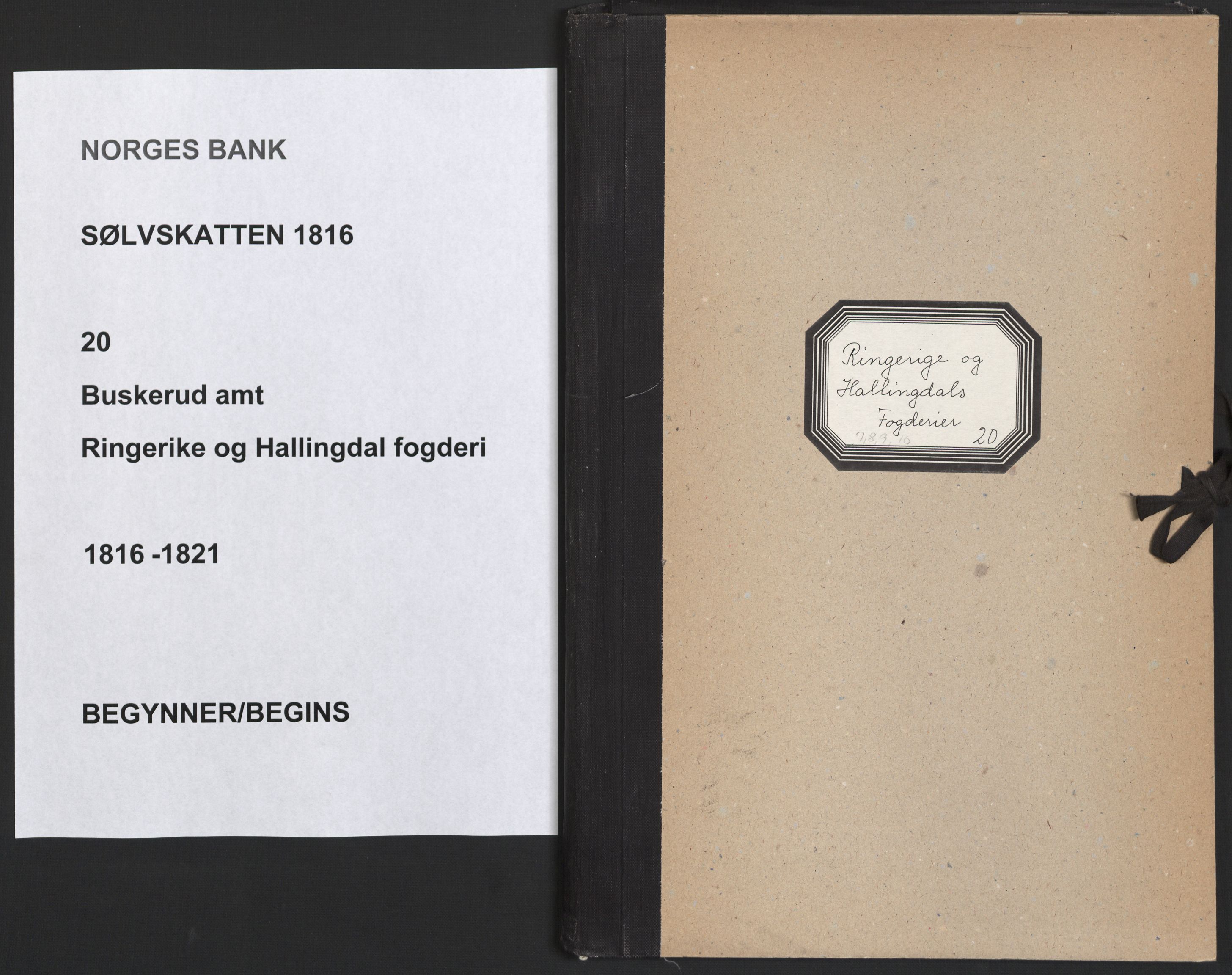 Sølvskatten 1816, NOBA/SOLVSKATTEN/A/L0019: Bind 20: Ringerike og Hallingdal fogderi, 1816-1821, p. 1