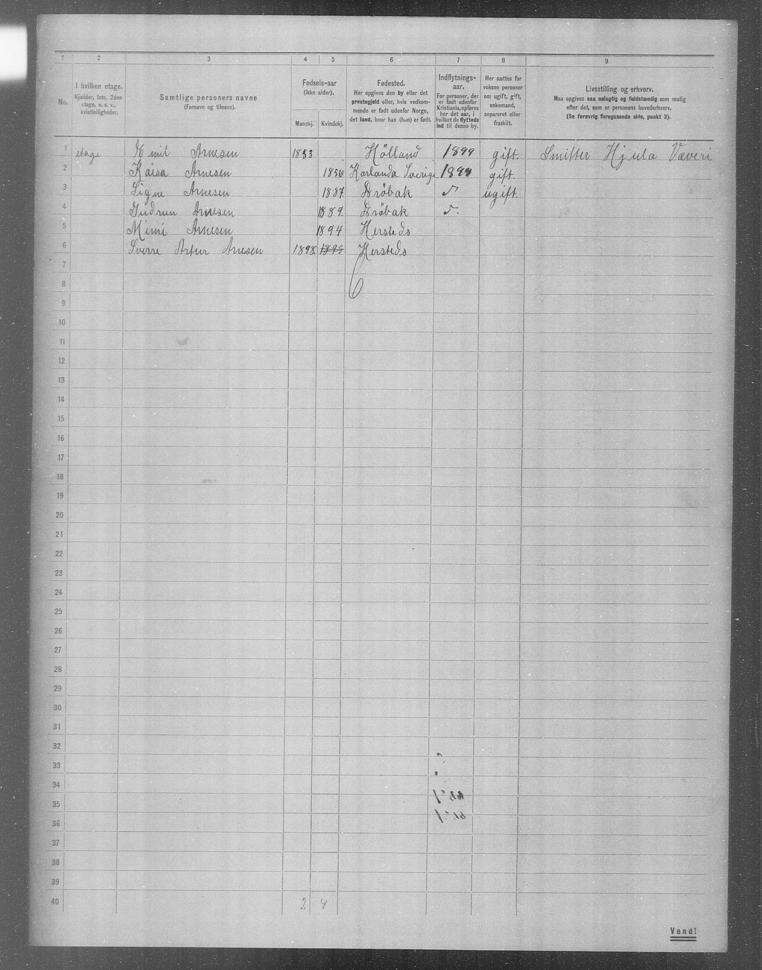 OBA, Municipal Census 1904 for Kristiania, 1904, p. 11664