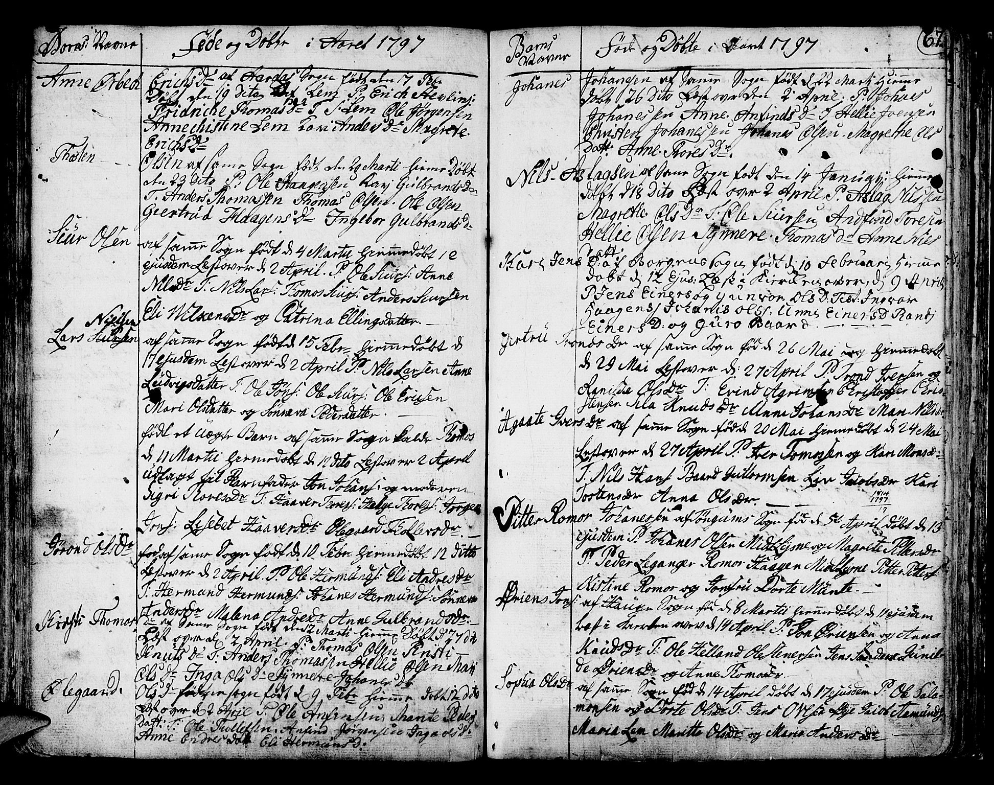 Lærdal sokneprestembete, AV/SAB-A-81201: Parish register (official) no. A 3, 1783-1804, p. 67