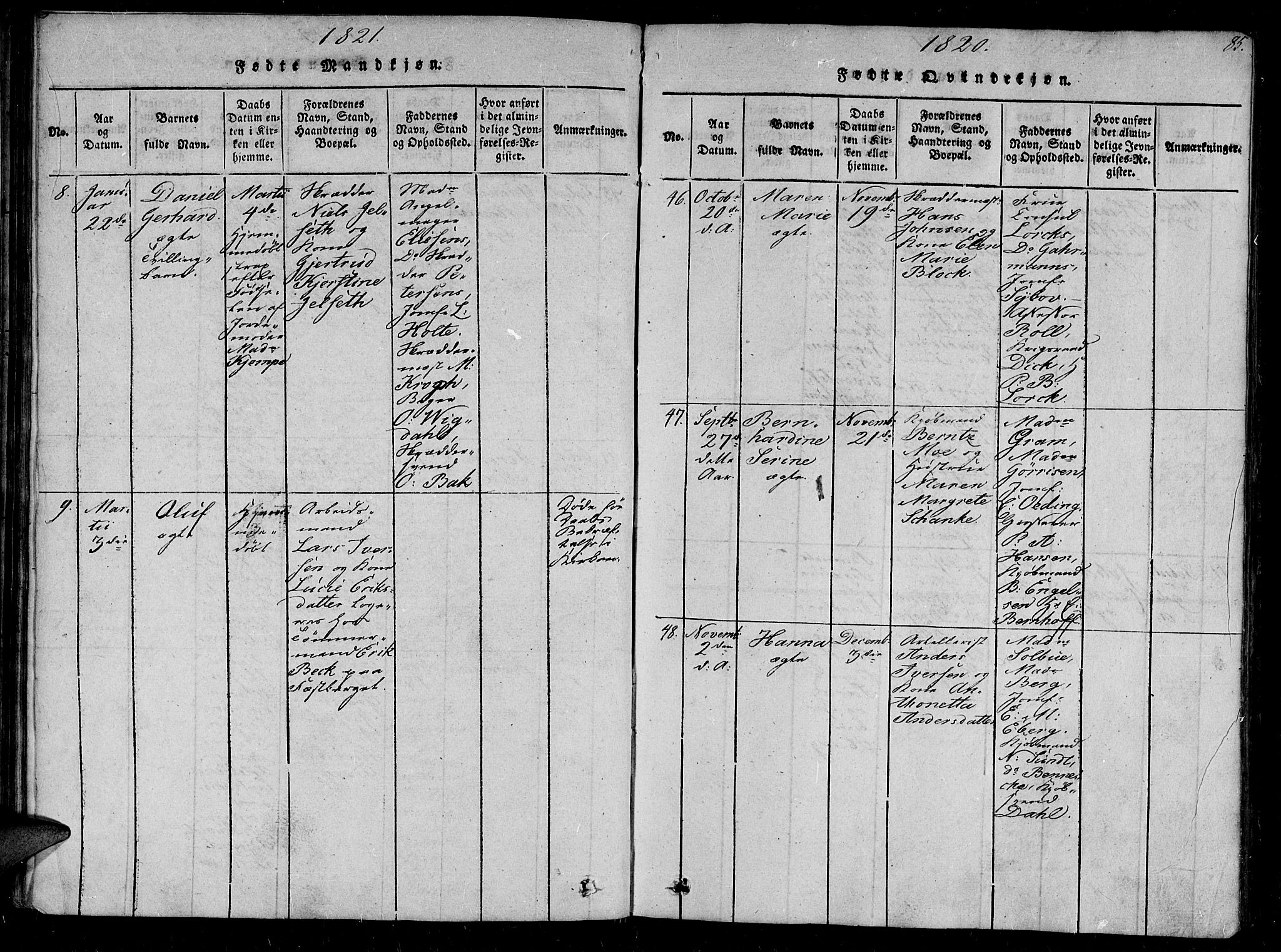 Ministerialprotokoller, klokkerbøker og fødselsregistre - Sør-Trøndelag, SAT/A-1456/602/L0107: Parish register (official) no. 602A05, 1815-1821, p. 85