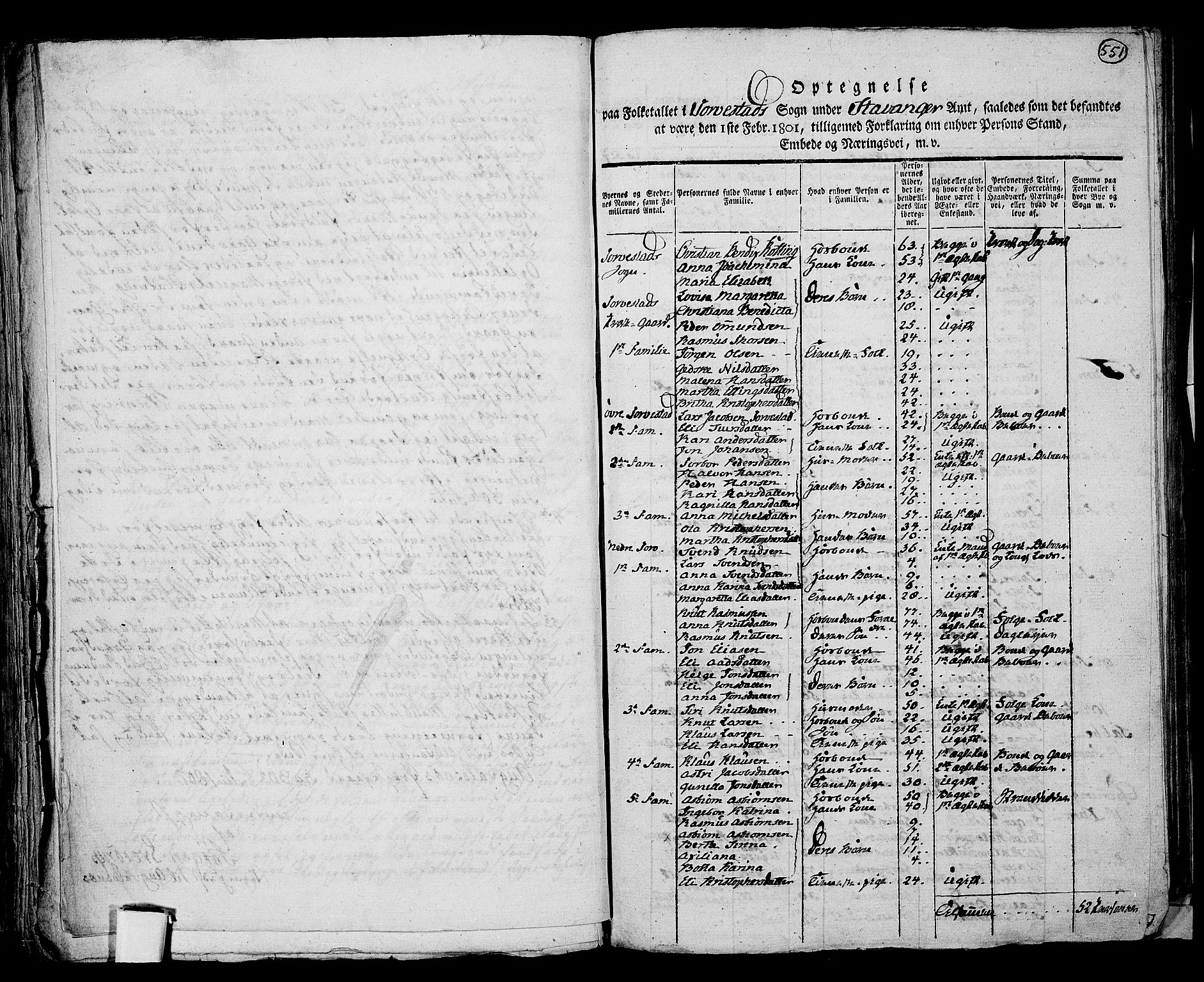 RA, 1801 census for 1152P Torvastad, 1801, p. 550b-551a
