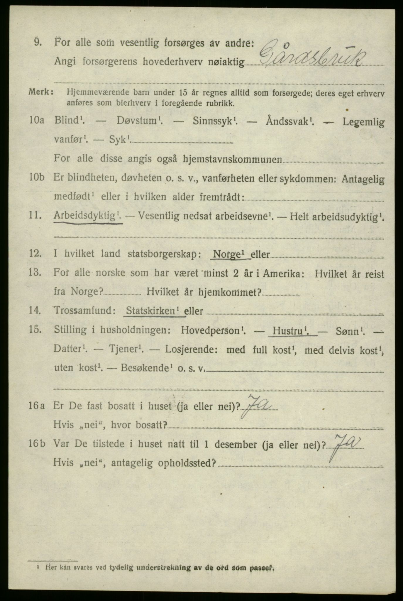 SAB, 1920 census for Innvik, 1920, p. 6544