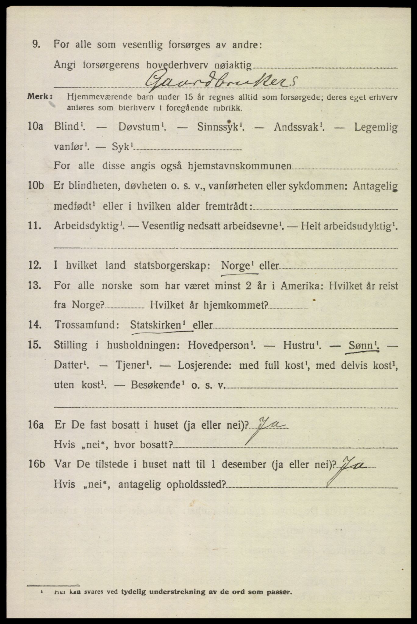 SAK, 1920 census for Laudal, 1920, p. 943