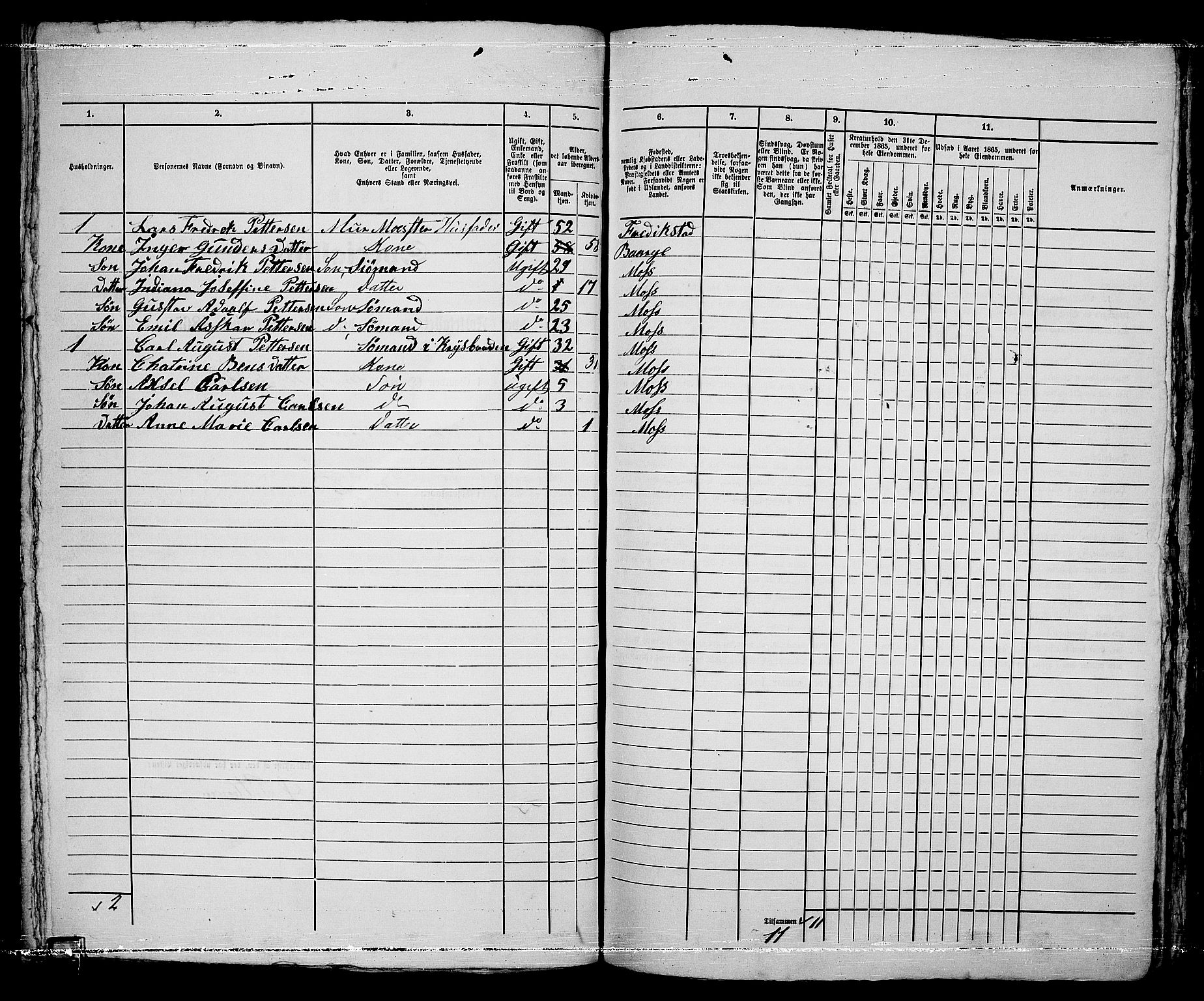 RA, 1865 census for Moss/Moss, 1865, p. 543