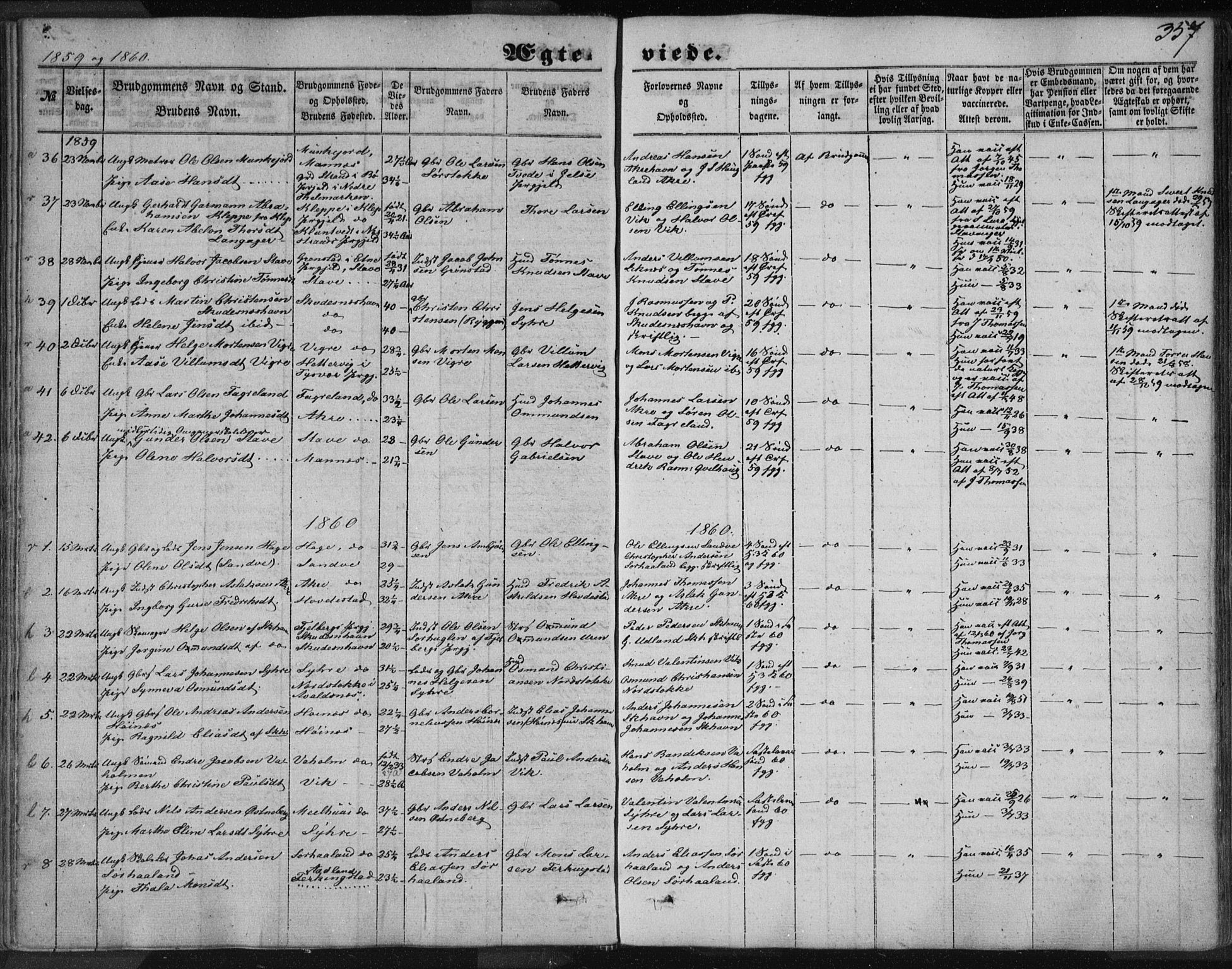 Skudenes sokneprestkontor, SAST/A -101849/H/Ha/Haa/L0005: Parish register (official) no. A 3.2, 1847-1863, p. 357