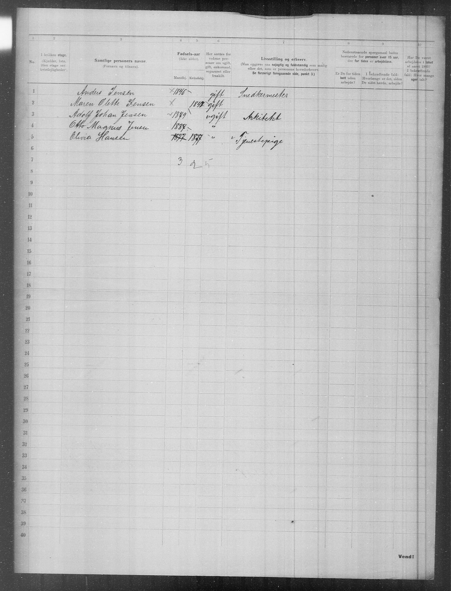 OBA, Municipal Census 1903 for Kristiania, 1903, p. 4844