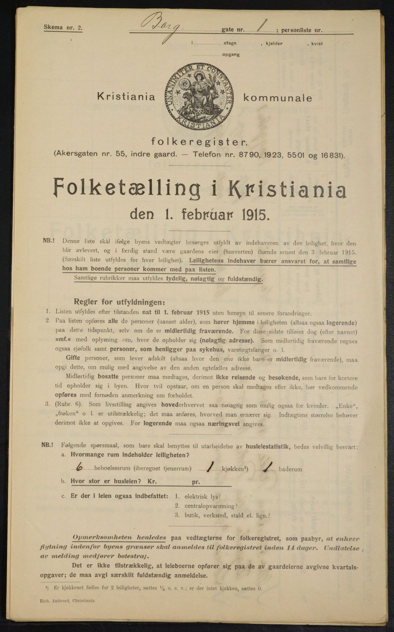 OBA, Municipal Census 1915 for Kristiania, 1915, p. 7705