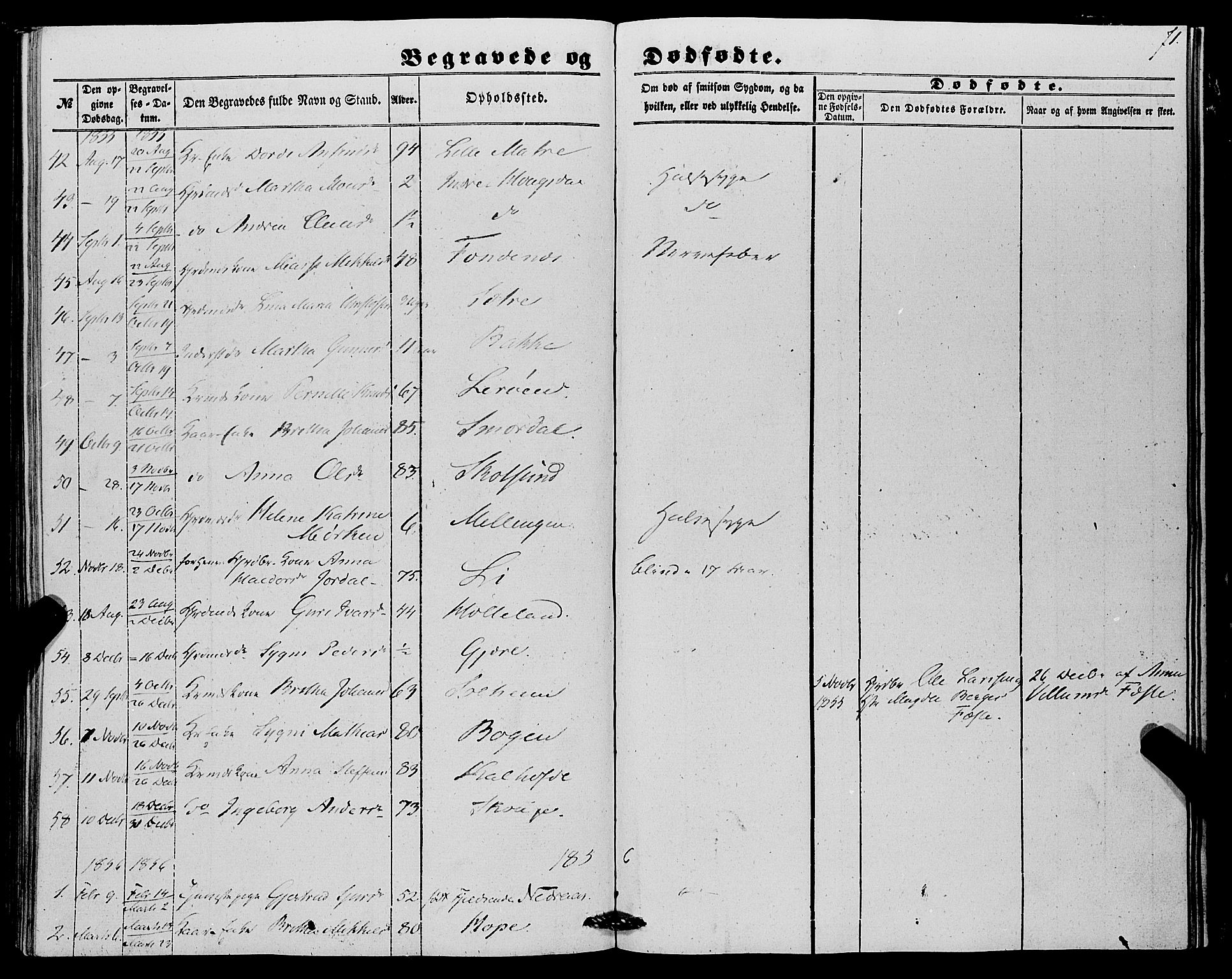 Lindås Sokneprestembete, SAB/A-76701/H/Haa: Parish register (official) no. A 15, 1848-1862, p. 71