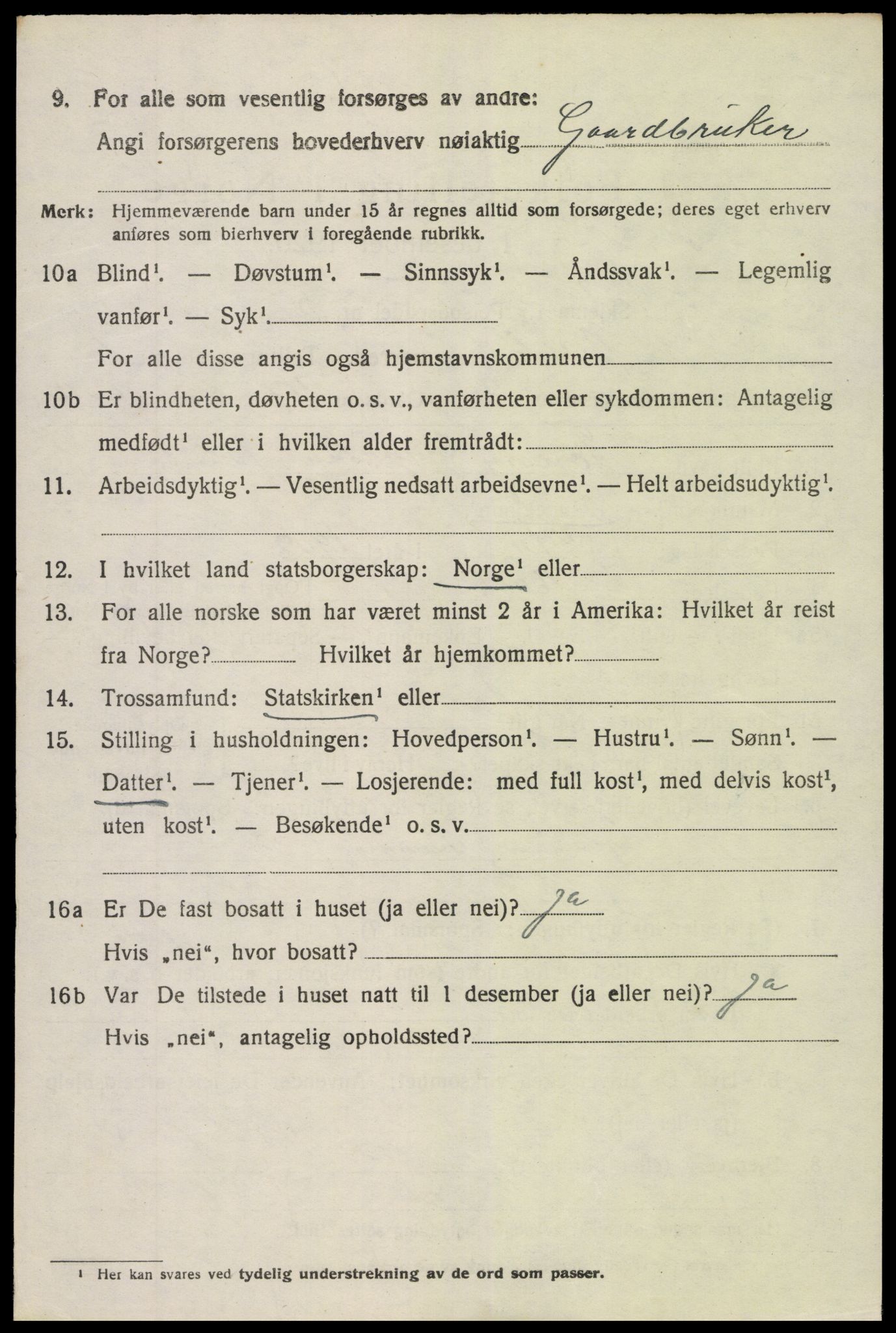 SAK, 1920 census for Holt, 1920, p. 4311