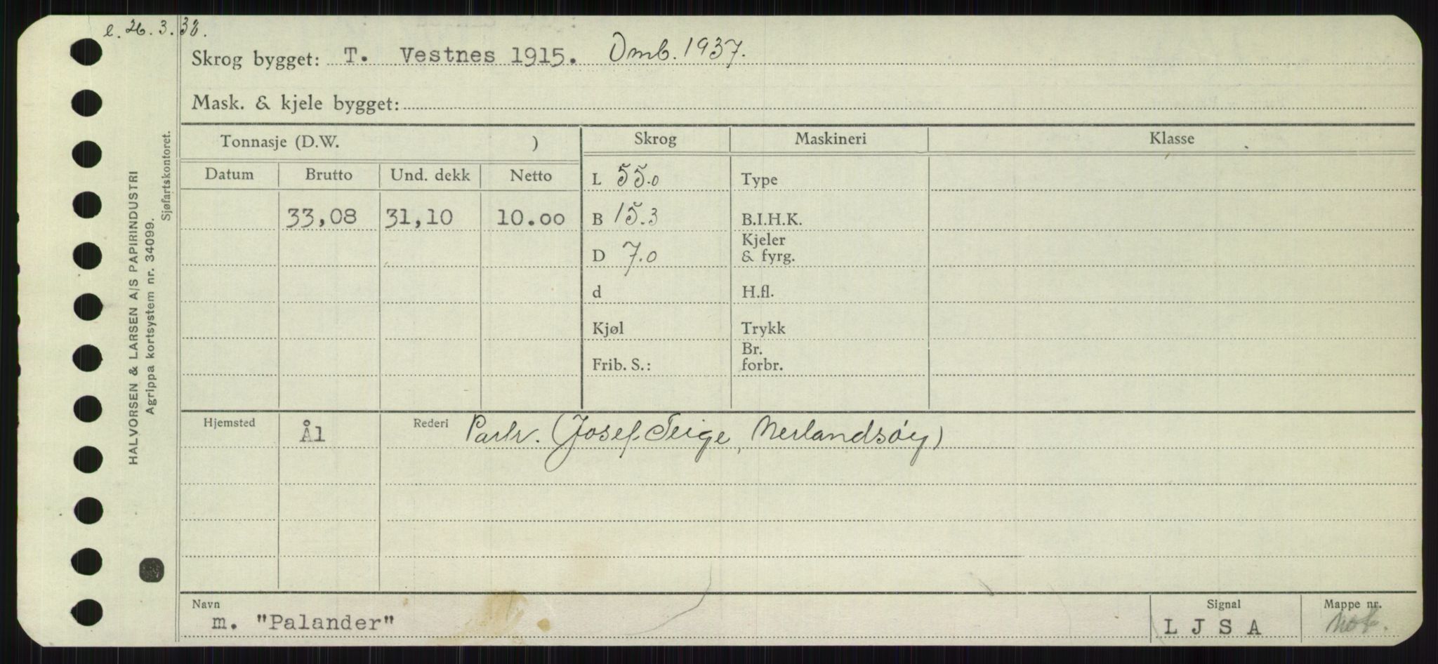 Sjøfartsdirektoratet med forløpere, Skipsmålingen, RA/S-1627/H/Ha/L0004/0002: Fartøy, Mas-R / Fartøy, Odin-R, p. 207