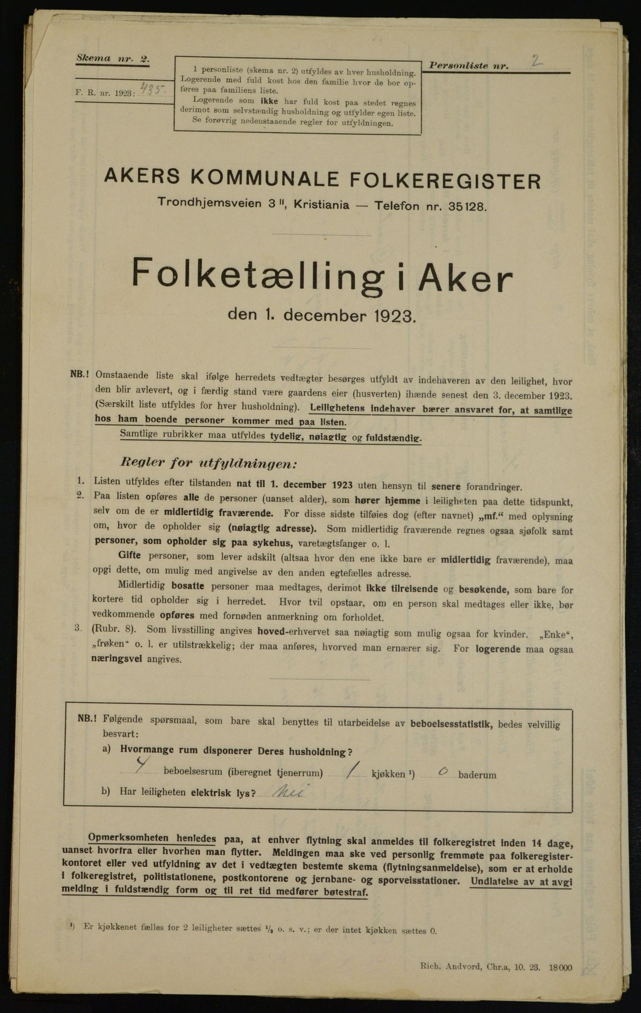 , Municipal Census 1923 for Aker, 1923, p. 39240