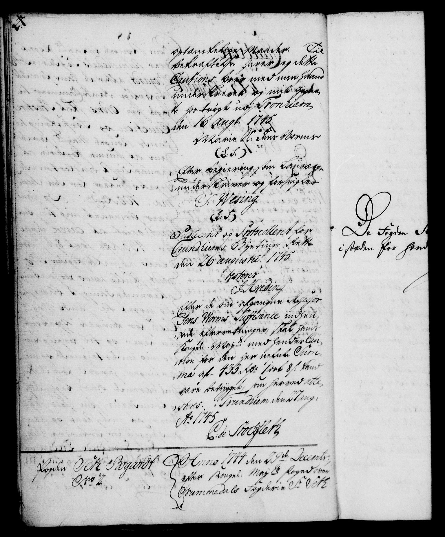 Rentekammeret, Kammerkanselliet, AV/RA-EA-3111/G/Gh/Ghd/L0004: Kausjonsprotokoll med register (merket RK 53.42), 1745-1769, p. 2