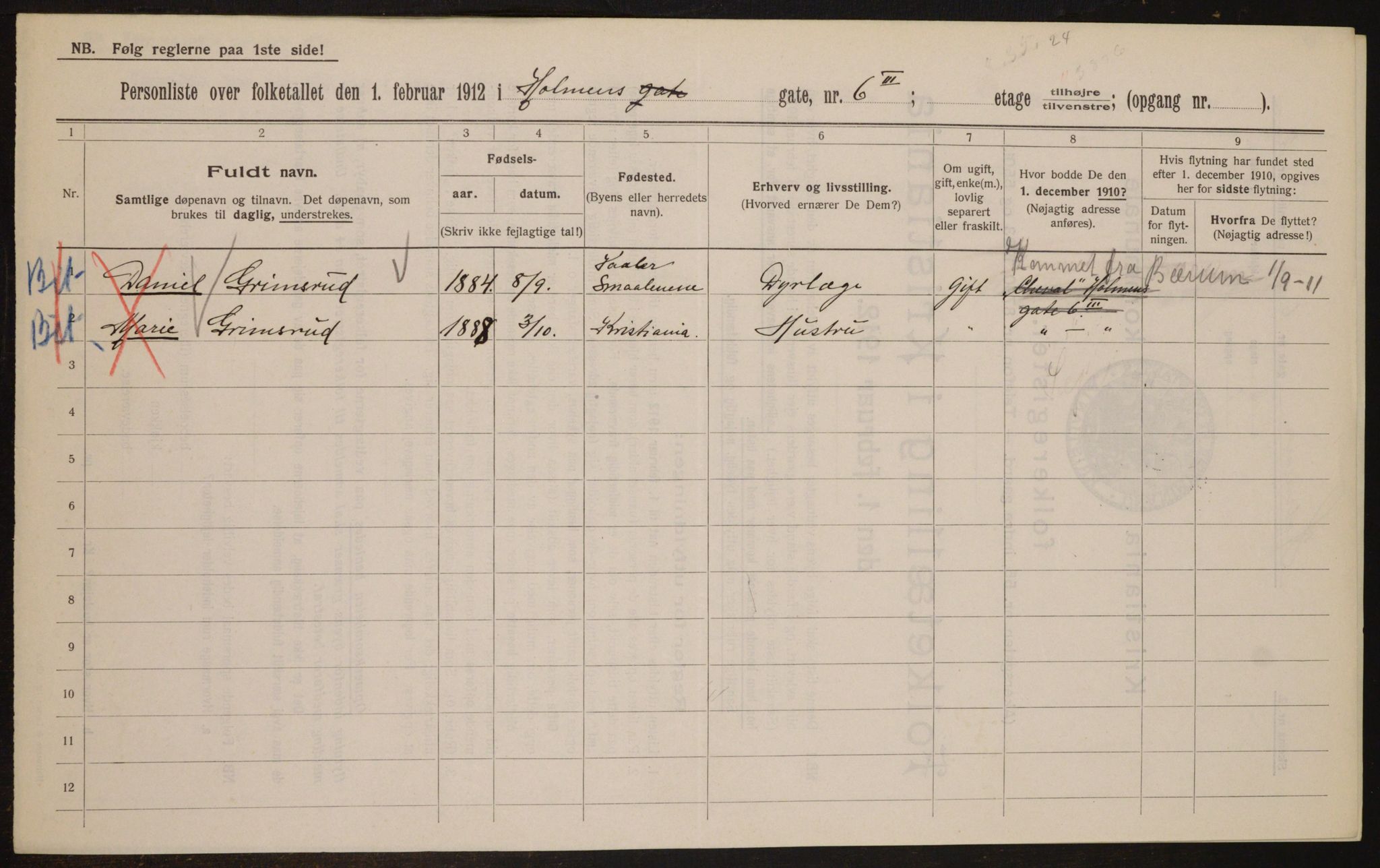 OBA, Municipal Census 1912 for Kristiania, 1912, p. 41270