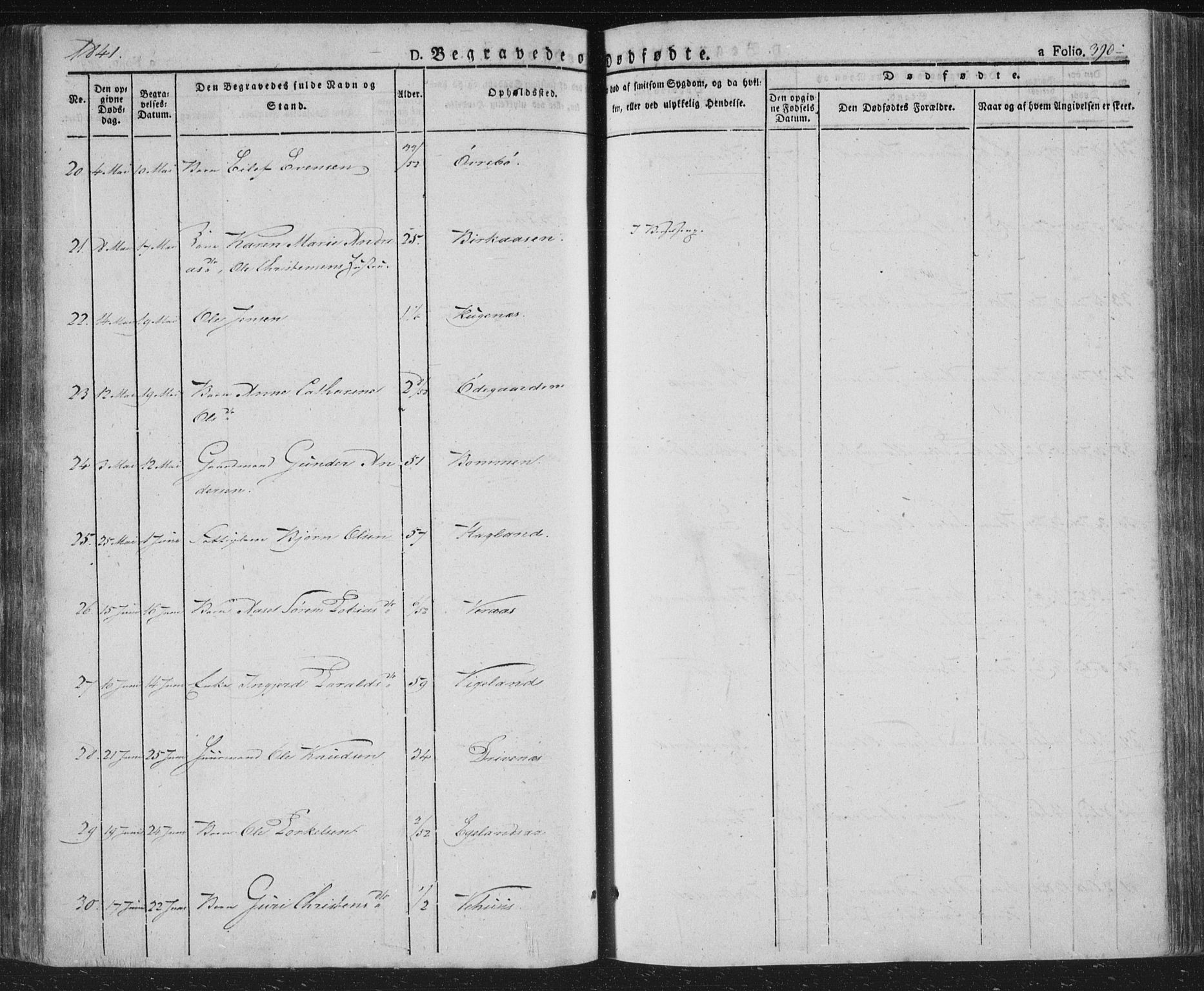 Vennesla sokneprestkontor, AV/SAK-1111-0045/Fa/Fac/L0004: Parish register (official) no. A 4, 1834-1855, p. 390