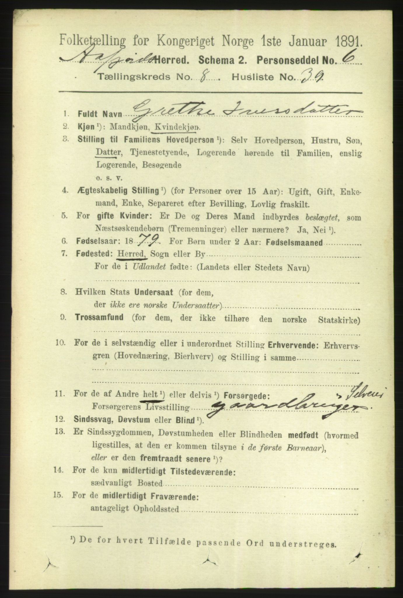 RA, 1891 census for 1630 Åfjord, 1891, p. 2260
