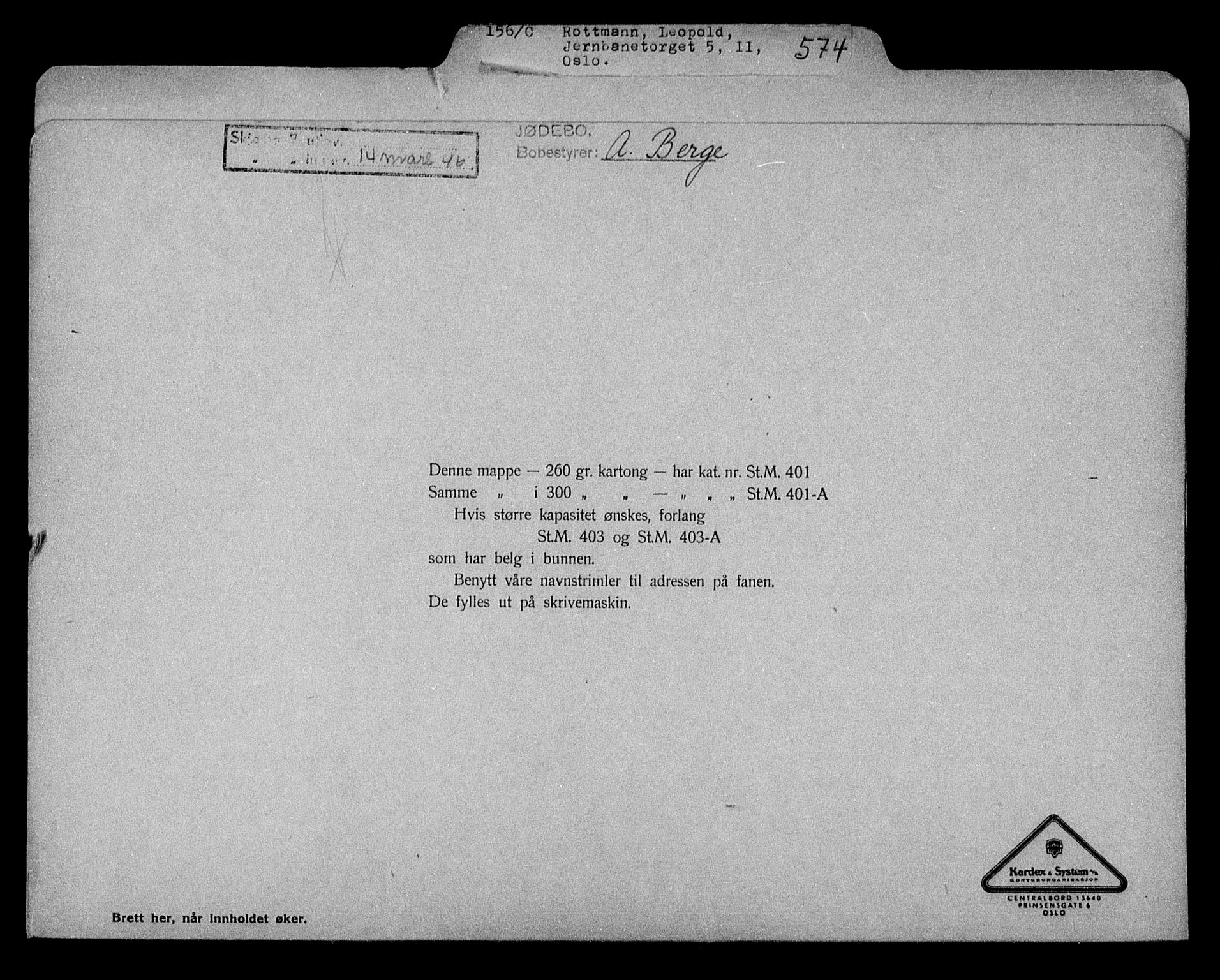 Justisdepartementet, Tilbakeføringskontoret for inndratte formuer, AV/RA-S-1564/H/Hc/Hcc/L0975: --, 1945-1947, p. 60