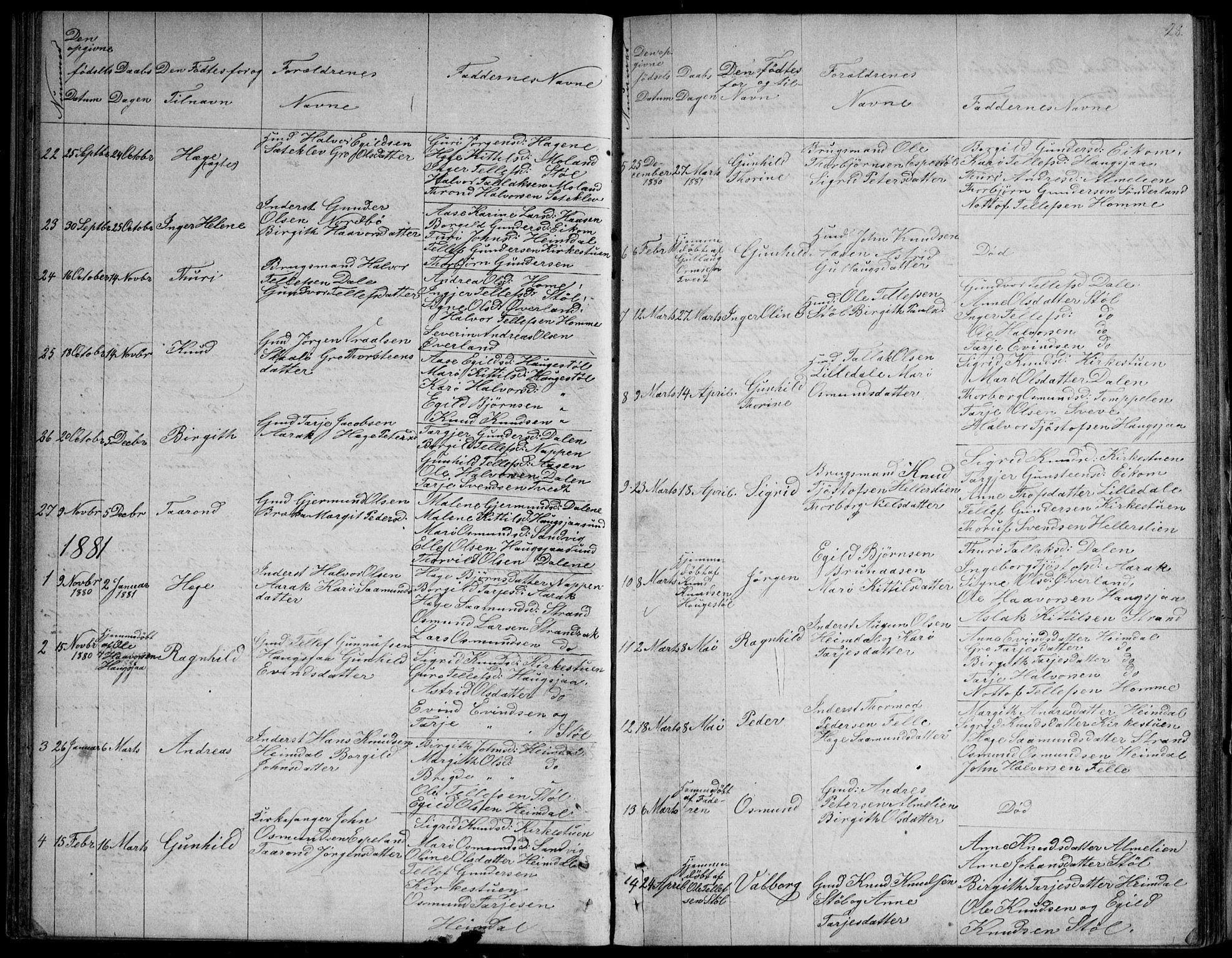 Nissedal kirkebøker, SAKO/A-288/G/Gb/L0002: Parish register (copy) no. II 2, 1863-1892, p. 28