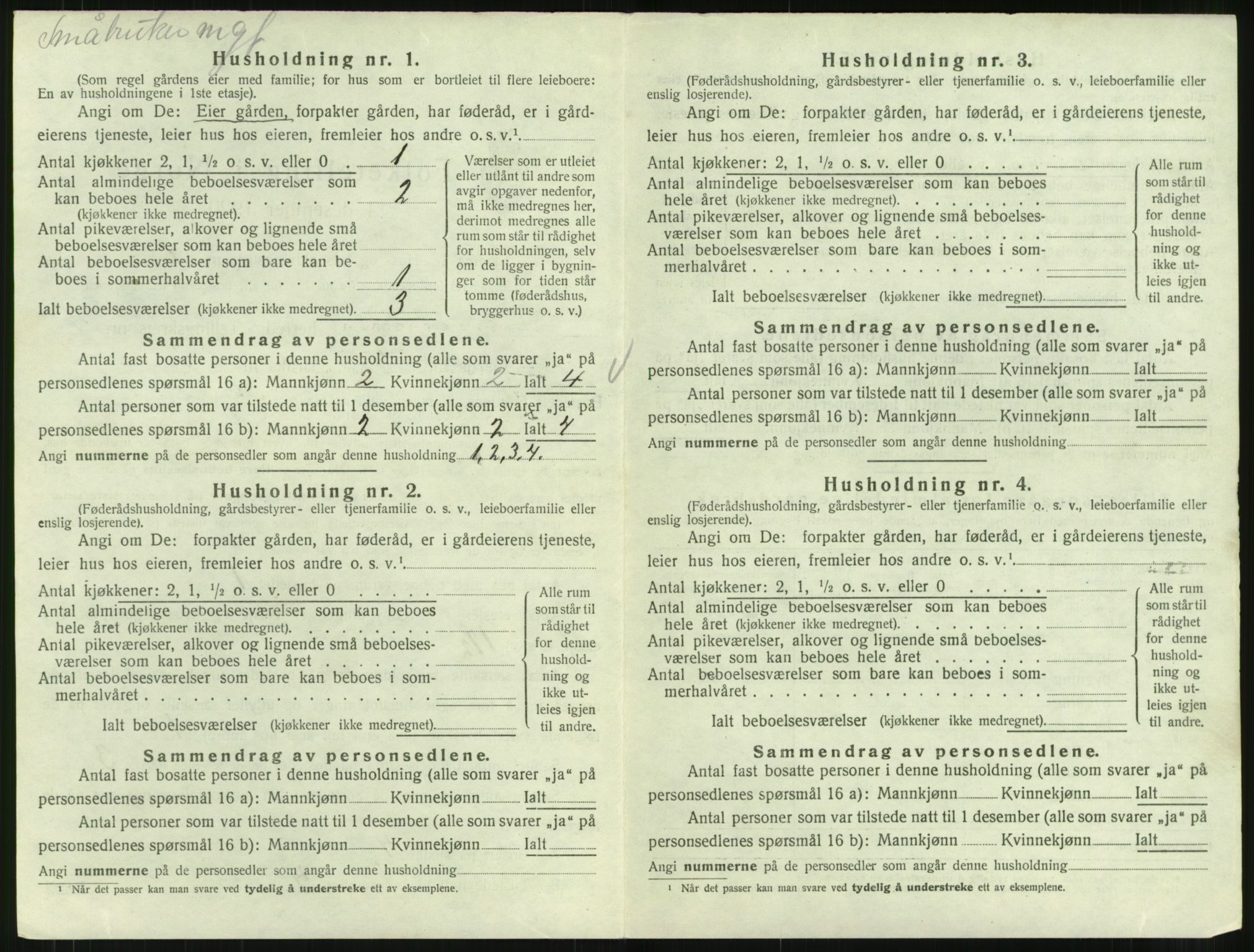 SAT, 1920 census for Kornstad, 1920, p. 320