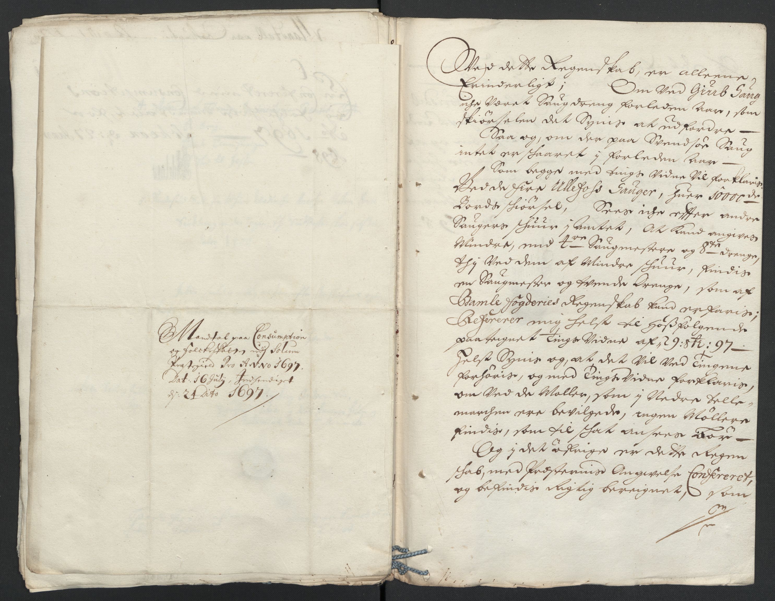 Rentekammeret inntil 1814, Reviderte regnskaper, Fogderegnskap, RA/EA-4092/R36/L2097: Fogderegnskap Øvre og Nedre Telemark og Bamble, 1697, p. 29