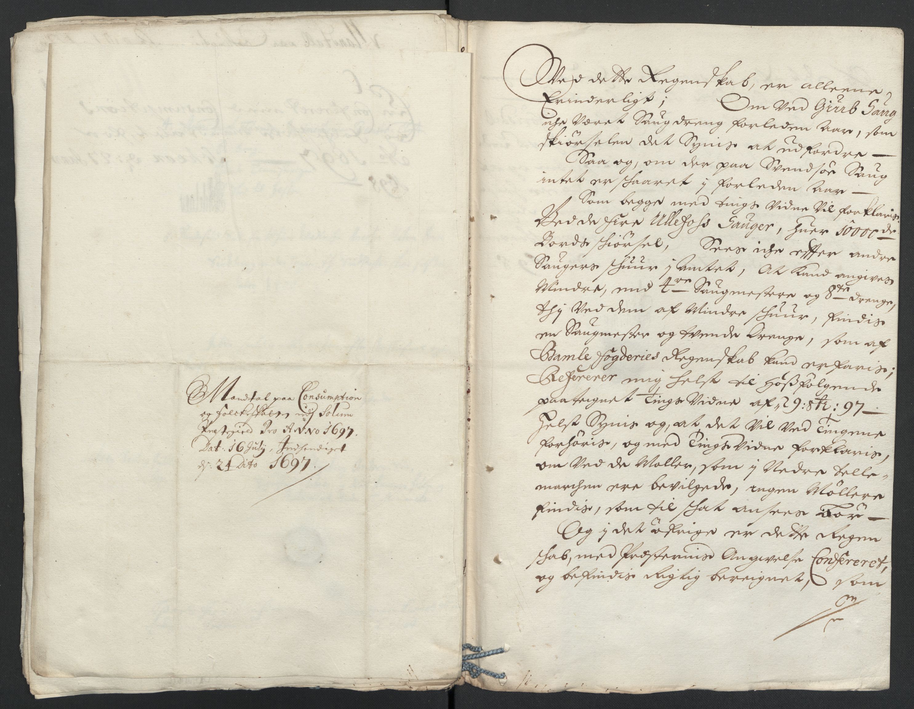 Rentekammeret inntil 1814, Reviderte regnskaper, Fogderegnskap, AV/RA-EA-4092/R36/L2097: Fogderegnskap Øvre og Nedre Telemark og Bamble, 1697, p. 29