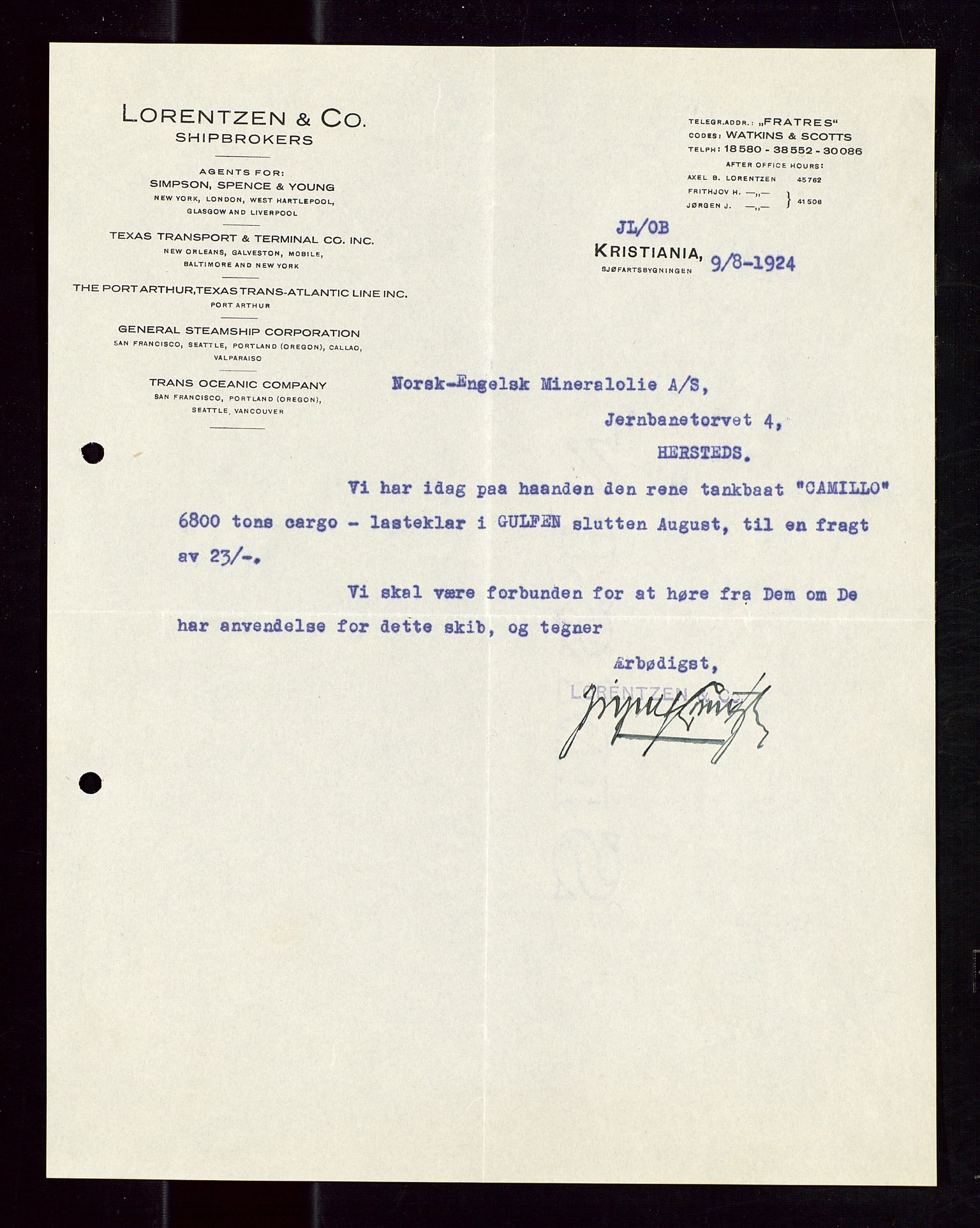 Pa 1521 - A/S Norske Shell, AV/SAST-A-101915/E/Ea/Eaa/L0012: Sjefskorrespondanse, 1924, p. 701