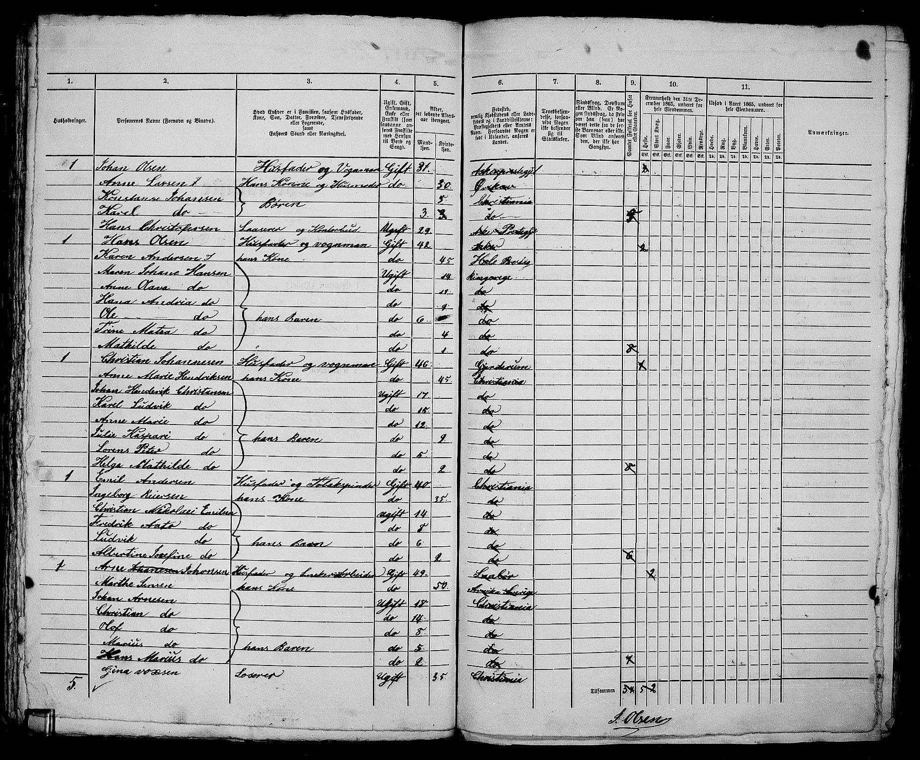 RA, 1865 census for Kristiania, 1865, p. 3035