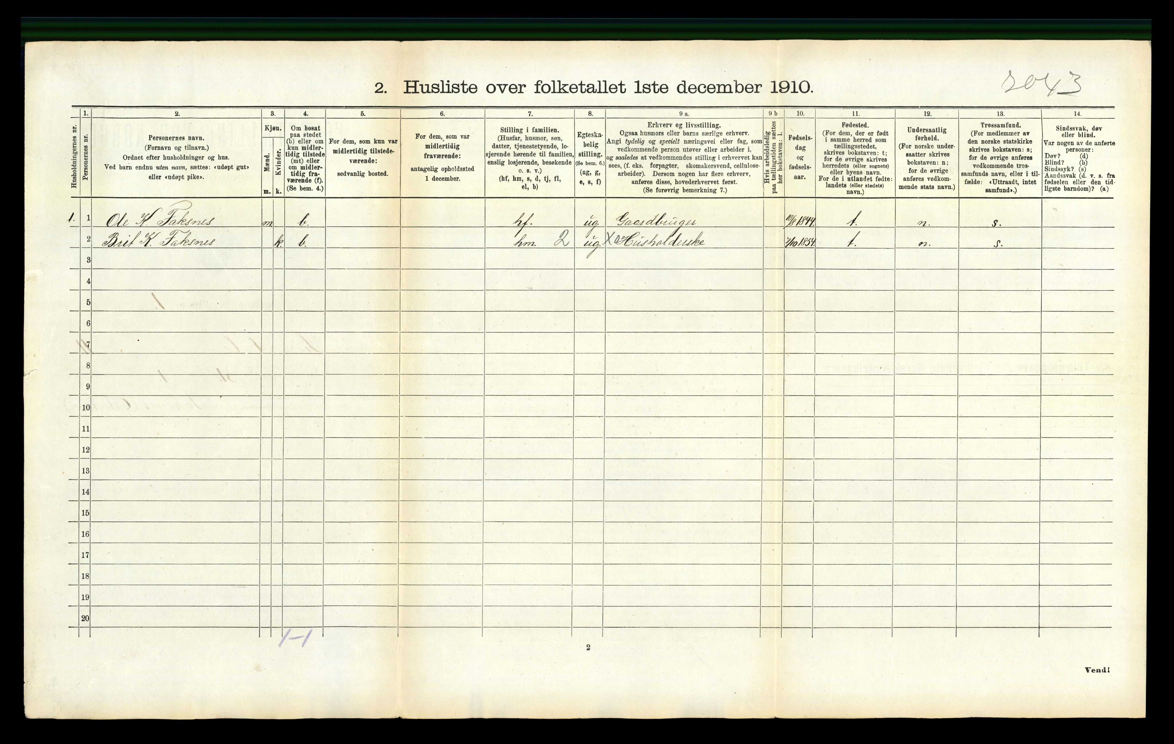 RA, 1910 census for Surnadal, 1910, p. 706