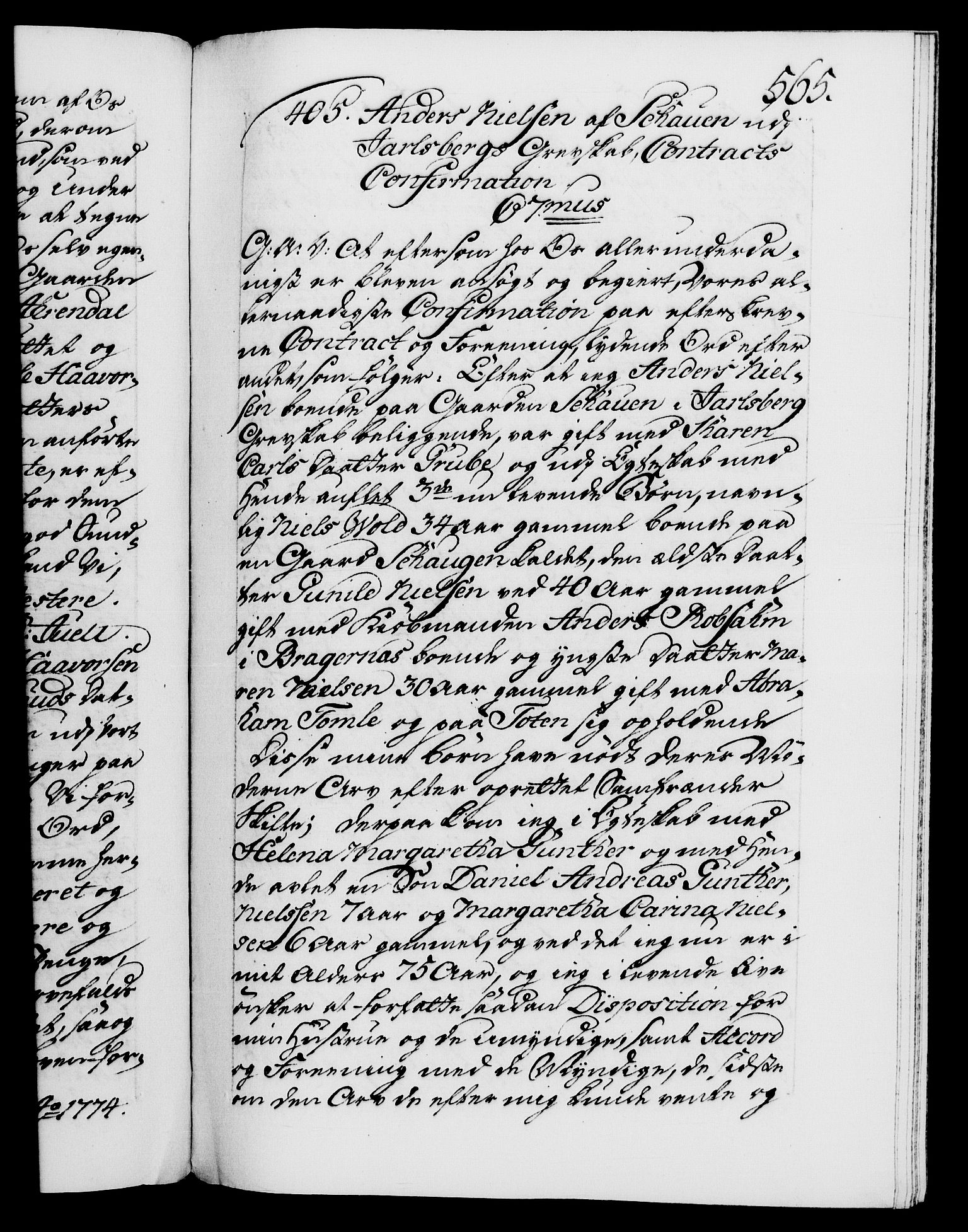 Danske Kanselli 1572-1799, AV/RA-EA-3023/F/Fc/Fca/Fcaa/L0046: Norske registre, 1773-1775, p. 565a