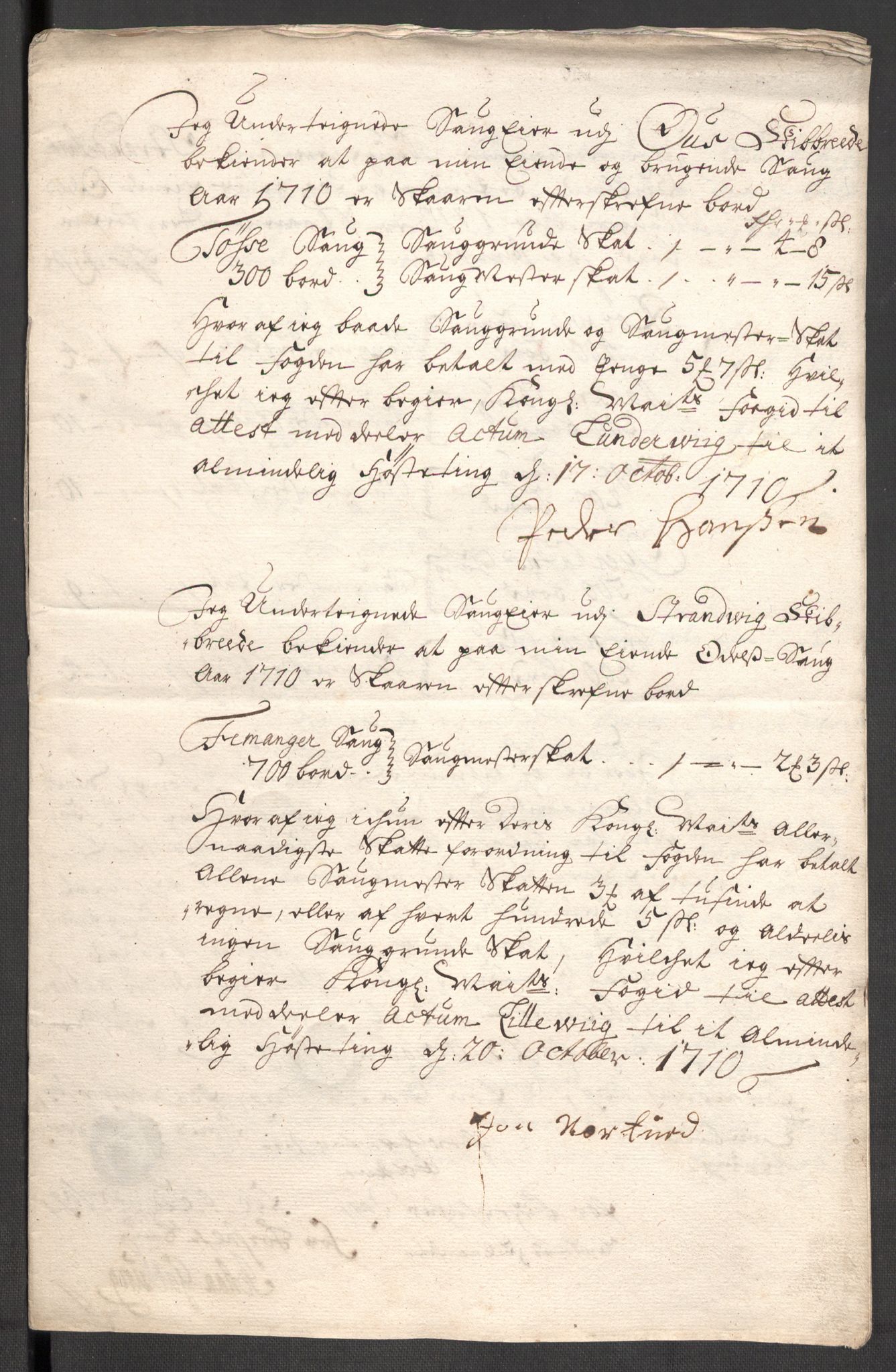 Rentekammeret inntil 1814, Reviderte regnskaper, Fogderegnskap, RA/EA-4092/R48/L2986: Fogderegnskap Sunnhordland og Hardanger, 1709-1710, p. 474