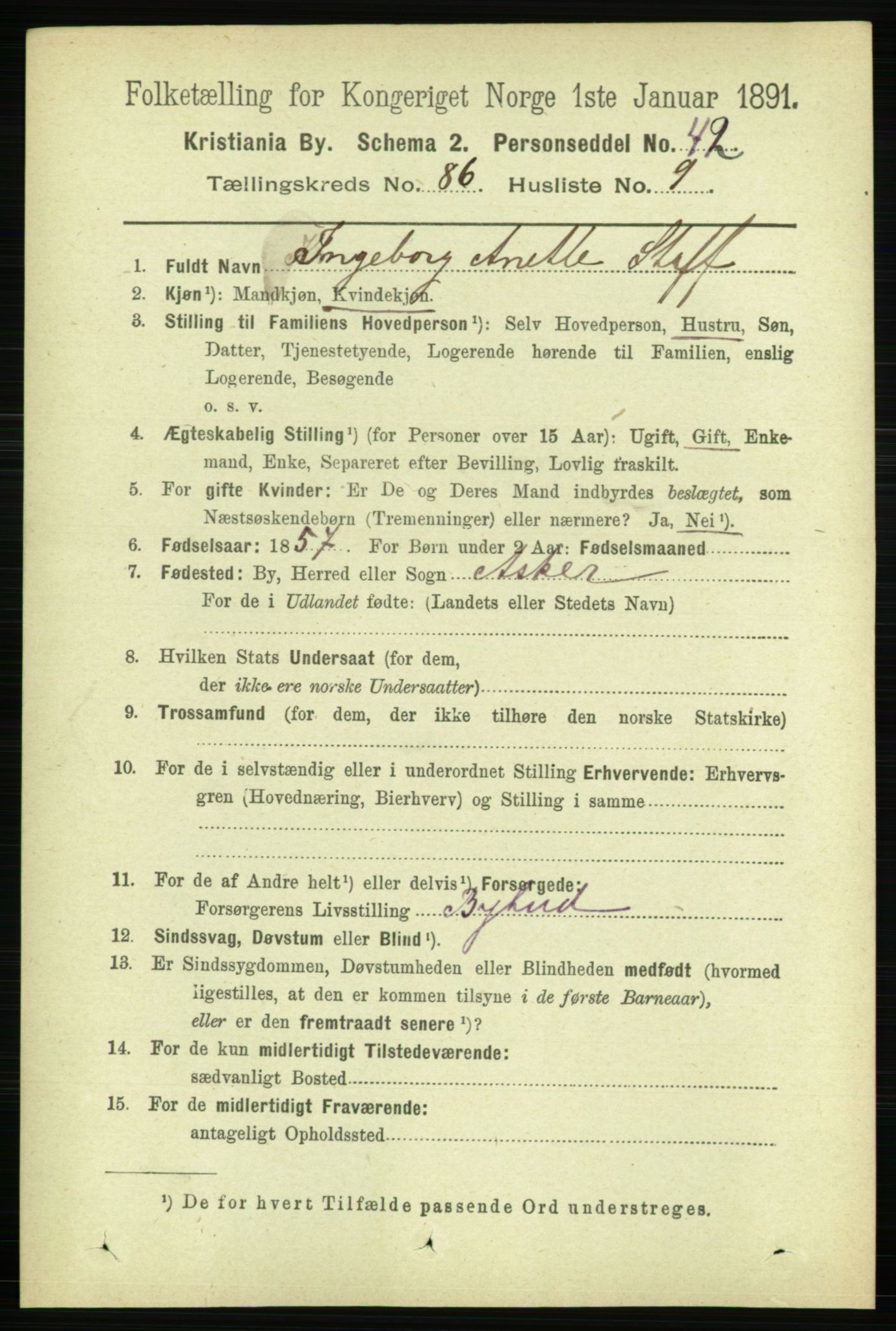 RA, 1891 census for 0301 Kristiania, 1891, p. 43319